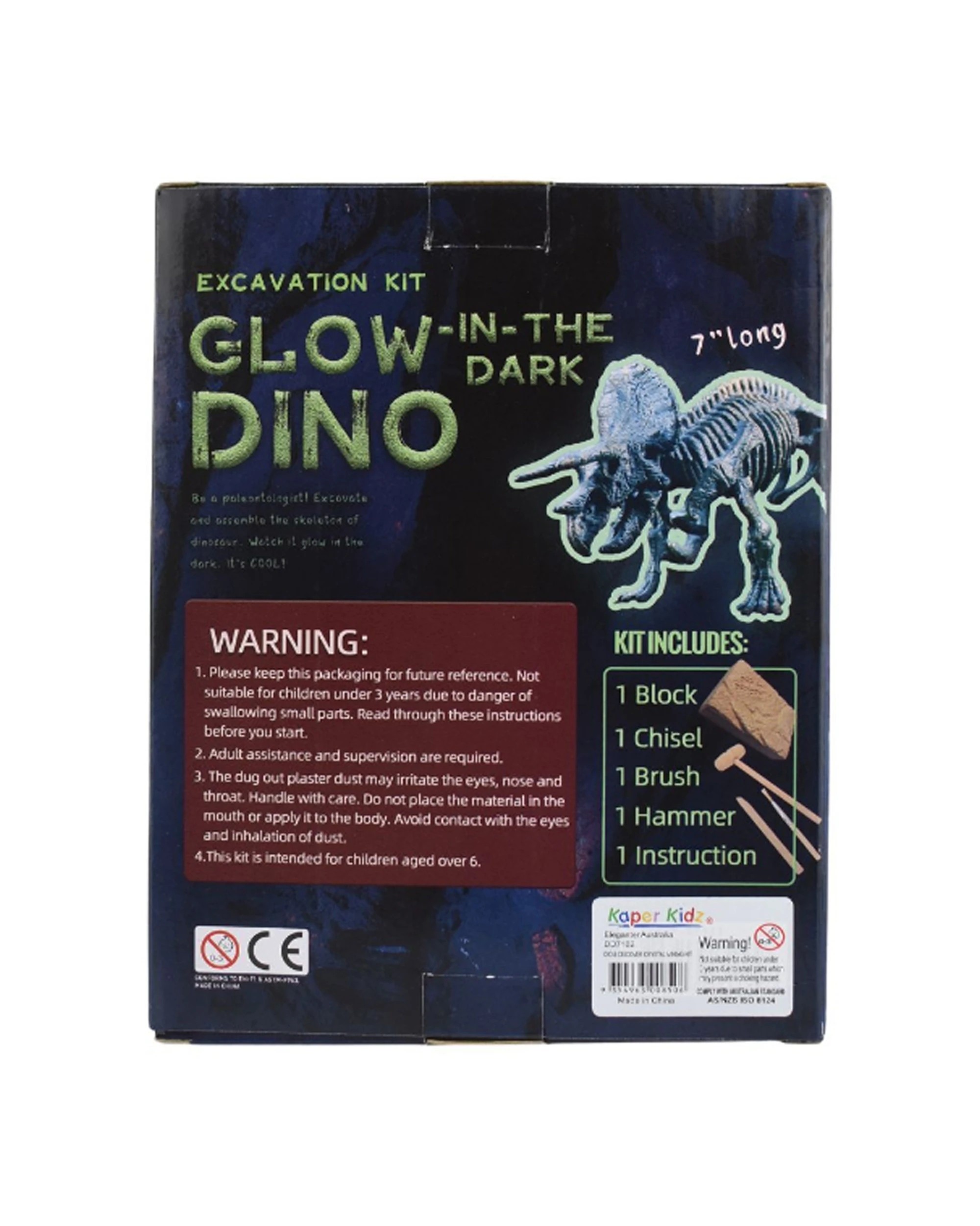 4 Kaper Kidz Glow In The Dark Triceratops Excavation Kit Educational Toy - Multi, 4 of 5