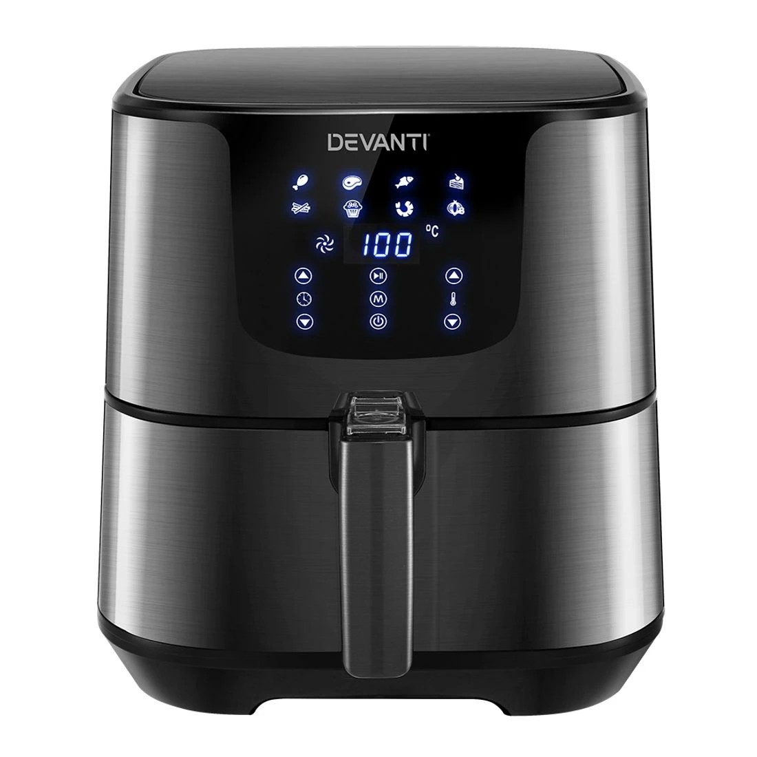1 Devanti Air Fryer 7L LCD Fryers - Black, 1 of 7