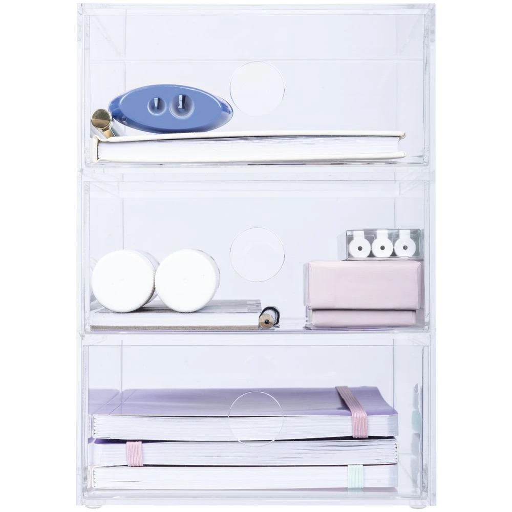 2 Otto 3 High Desktop Drawers Acrylic Clear, 2 of 6