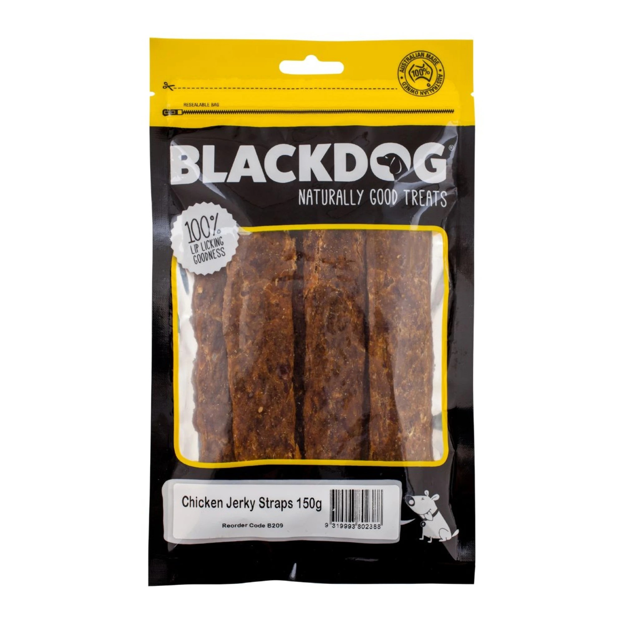 1 Blackdog Chicken Jerky Straps 150g, 1 of 2