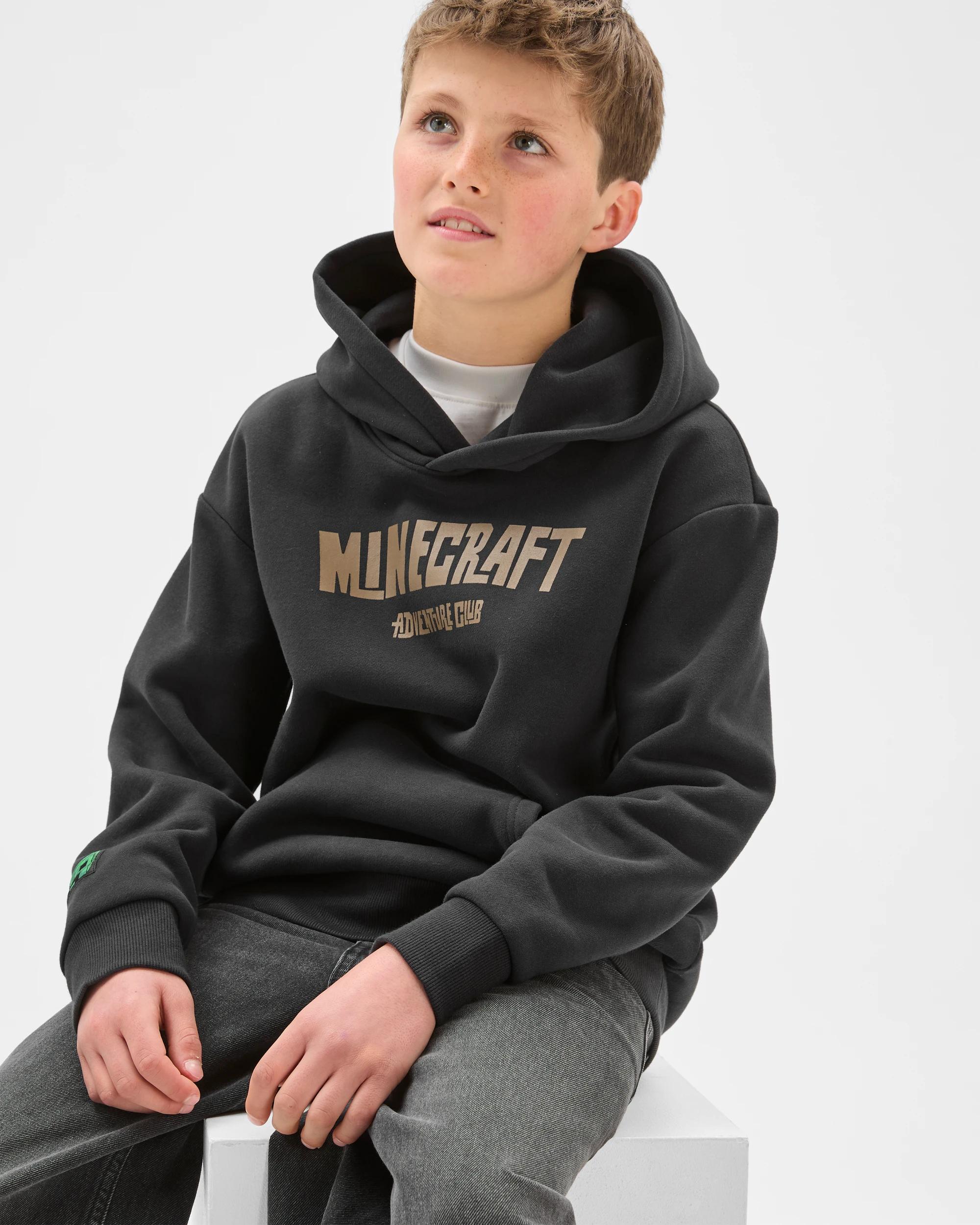 3 Minecraft Australian Cotton Blend Popover Hooded Jumper BLACK, 3 of 7