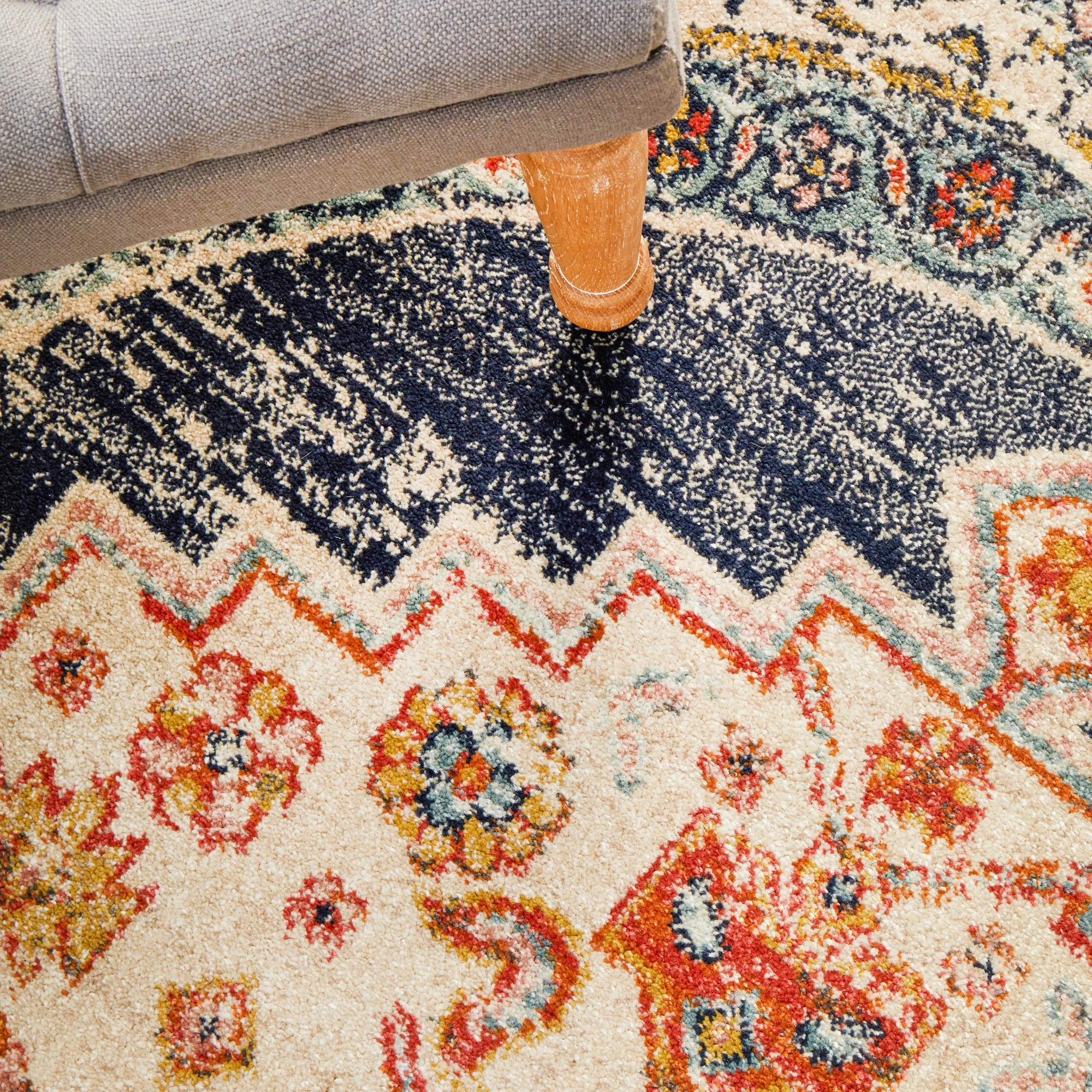 8 Common Ground Rugs Eterna 855 150x150cm - Small Round Rug - Blue, 8 of 8