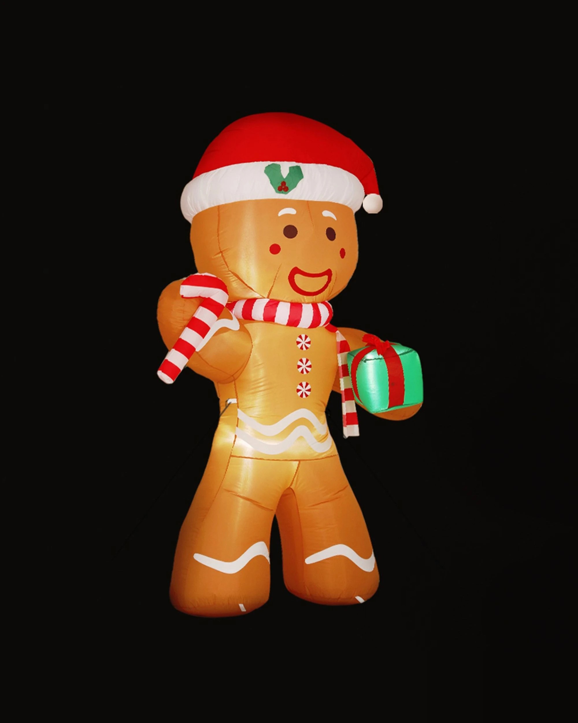 1 Jingle Jollys Christmas Inflatable Gingerbread Man 2.4m Illuminated Decorations
 - Gold, 1 of 3