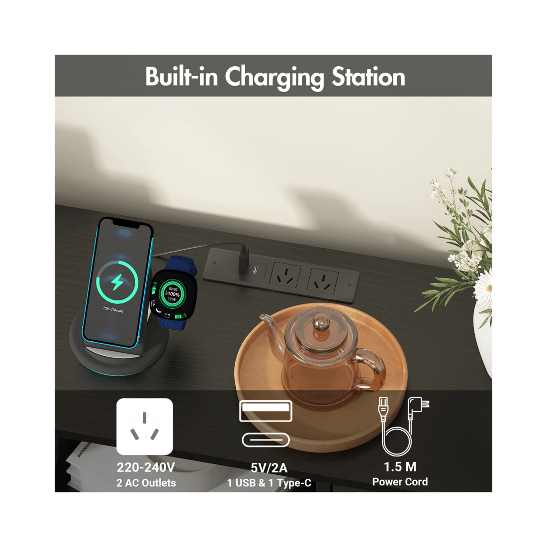 4 Advwin Chest Of 8 Drawers Storage Cabinet With Open Shelves
 - Black, 4 of 10