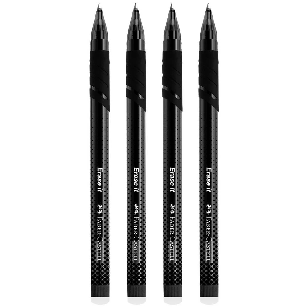 2 Faber-Castell Erase It Gel Pen 0.7mm Black 4 Pack, 2 of 4