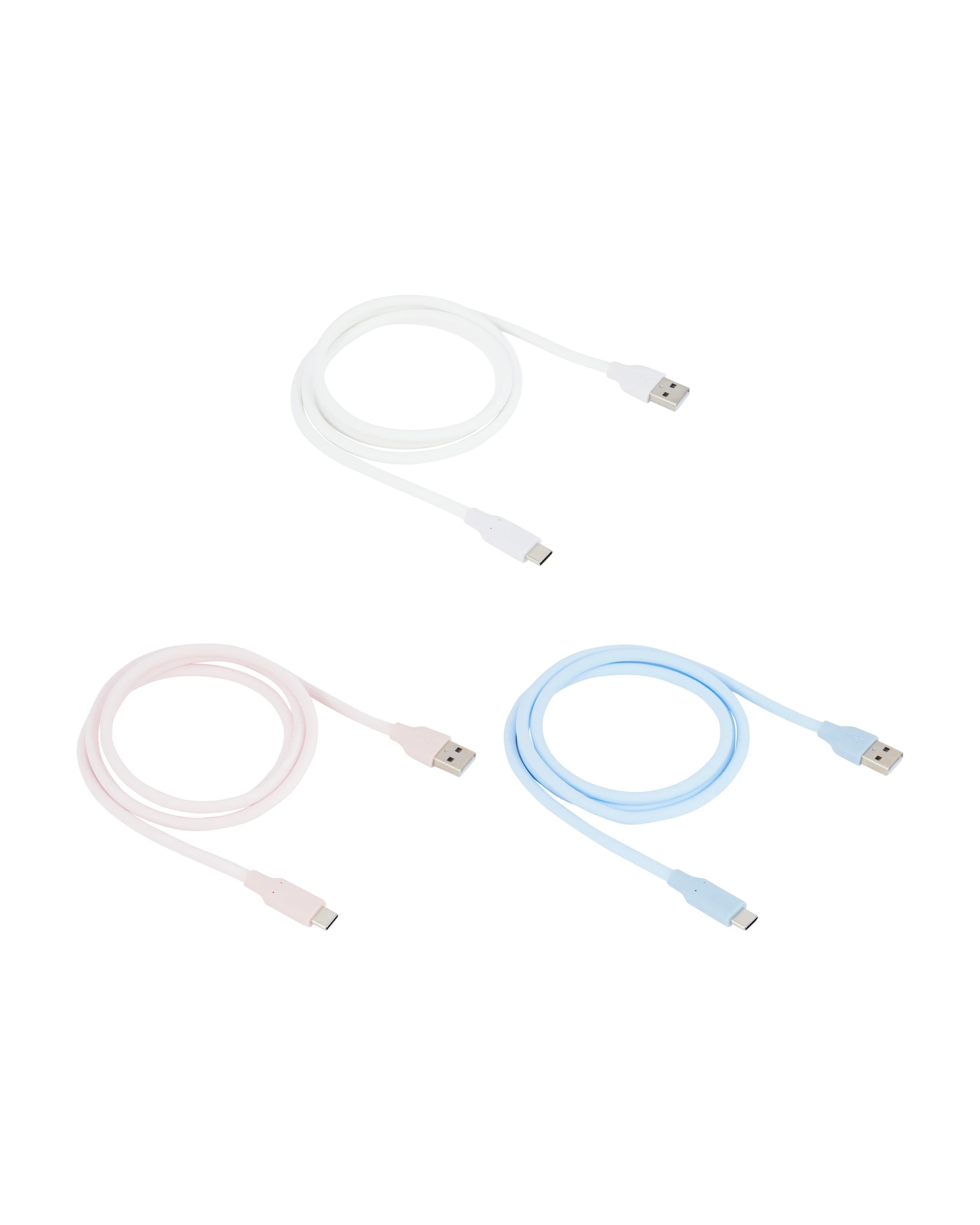 2 USB-A to USB-C Silicone Charging Cable - Assorted, 2 of 6