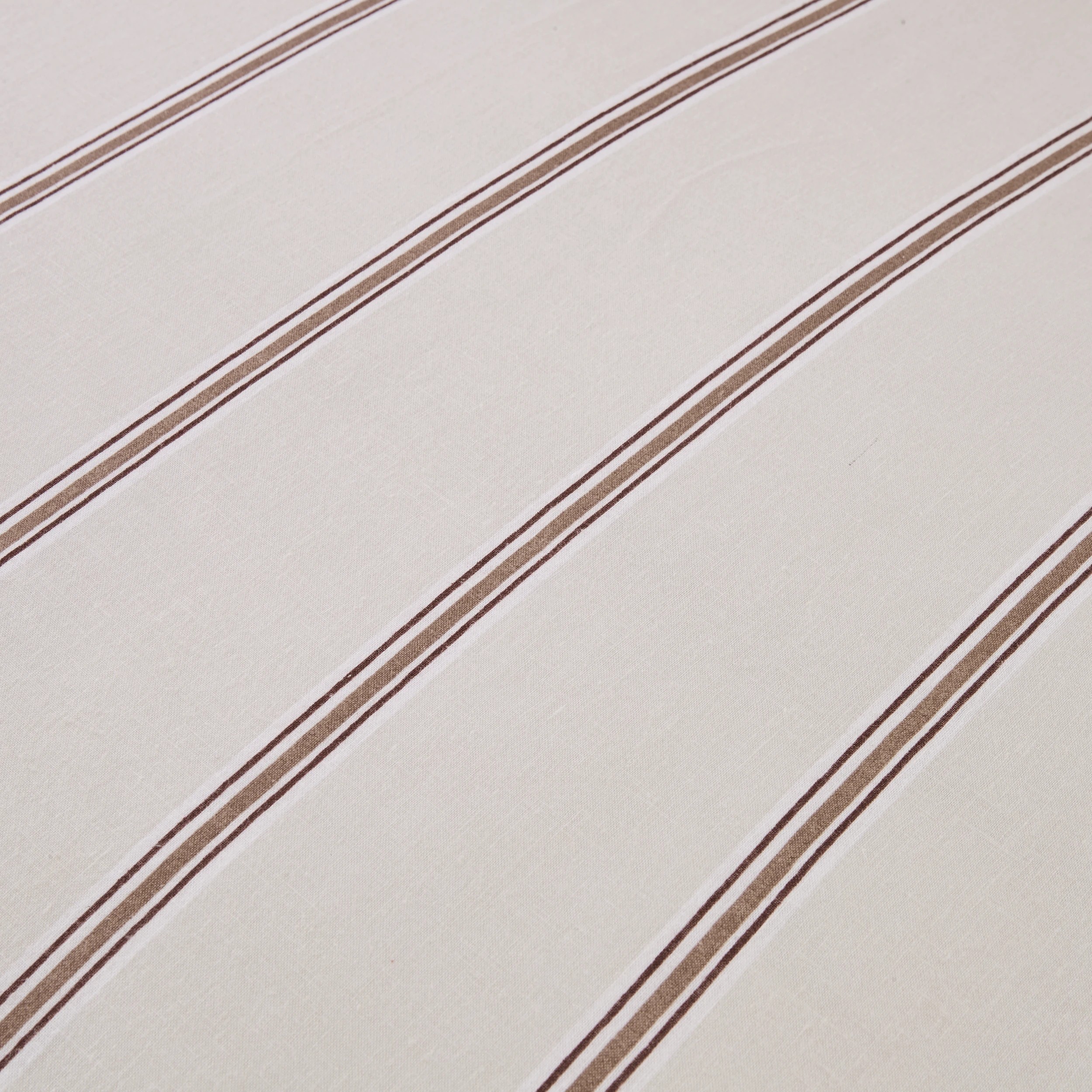 8 Stripe Linen Cotton Reversible Quilt Cover Set - Queen Bed, Mocha, 8 of 9