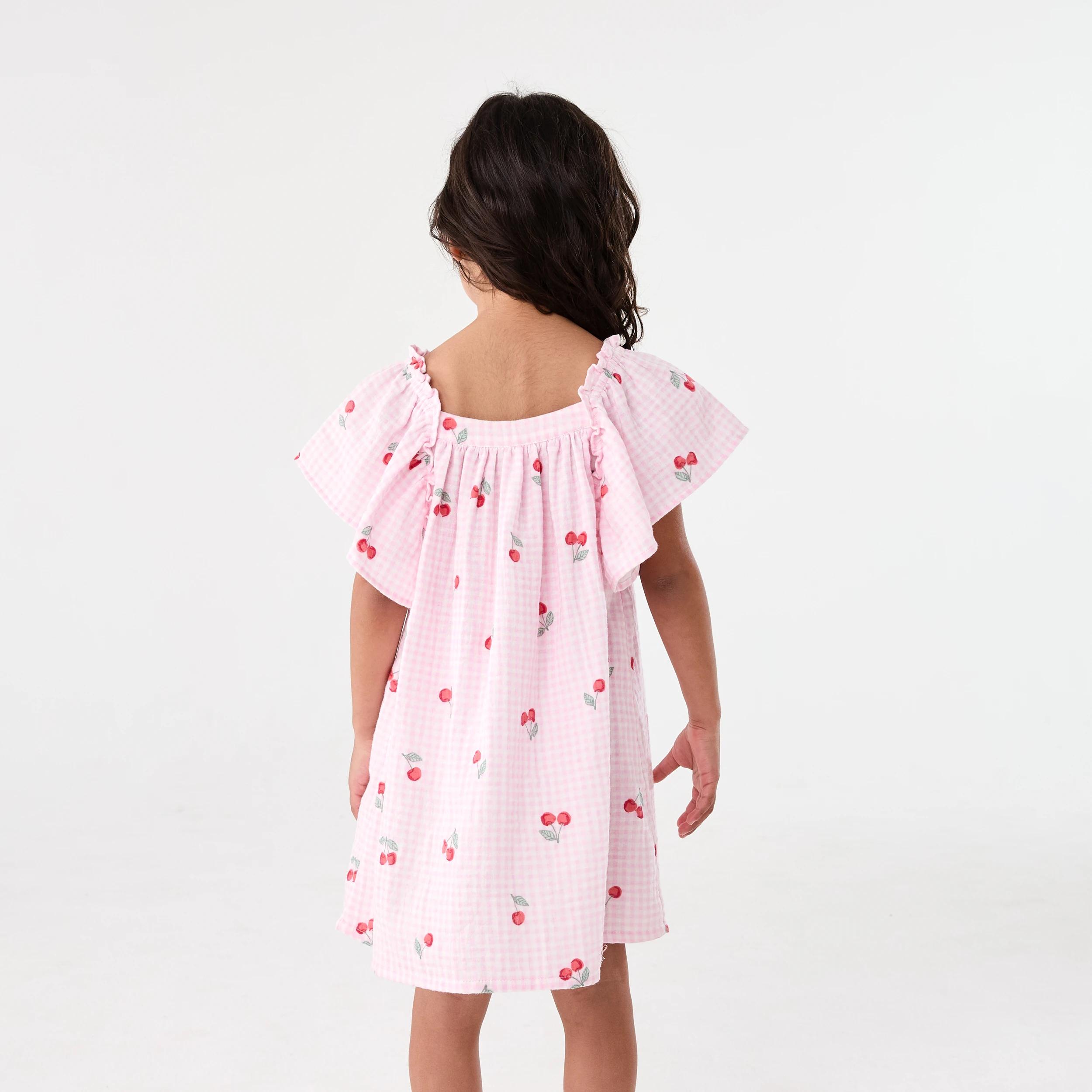 2 Woven Frill Sleeve Dress Pnk Cherry, 2 of 8