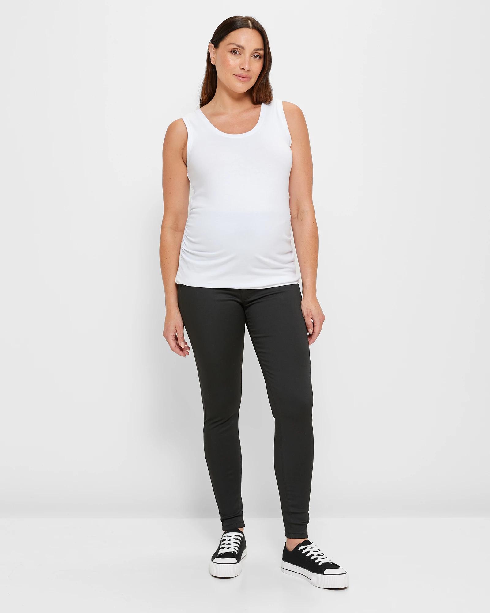 2 Target Maternity Over The Belly Denim Jeggings BLACK, 2 of 5
