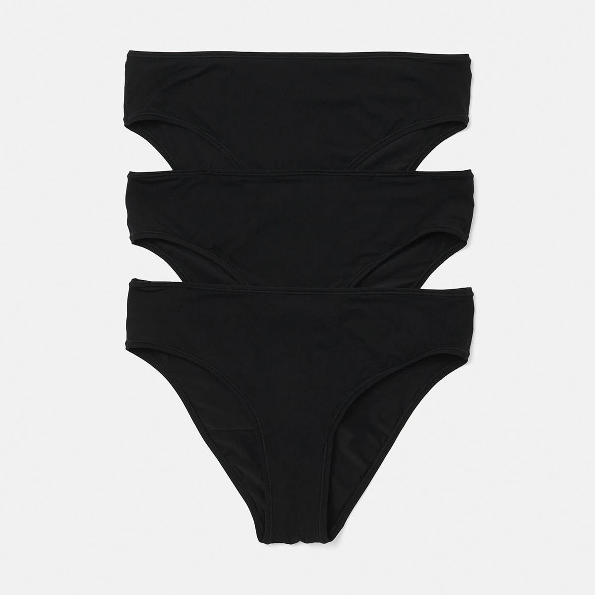 1 3 Pack Super Soft Bikini Briefs BLACK, 1 of 7