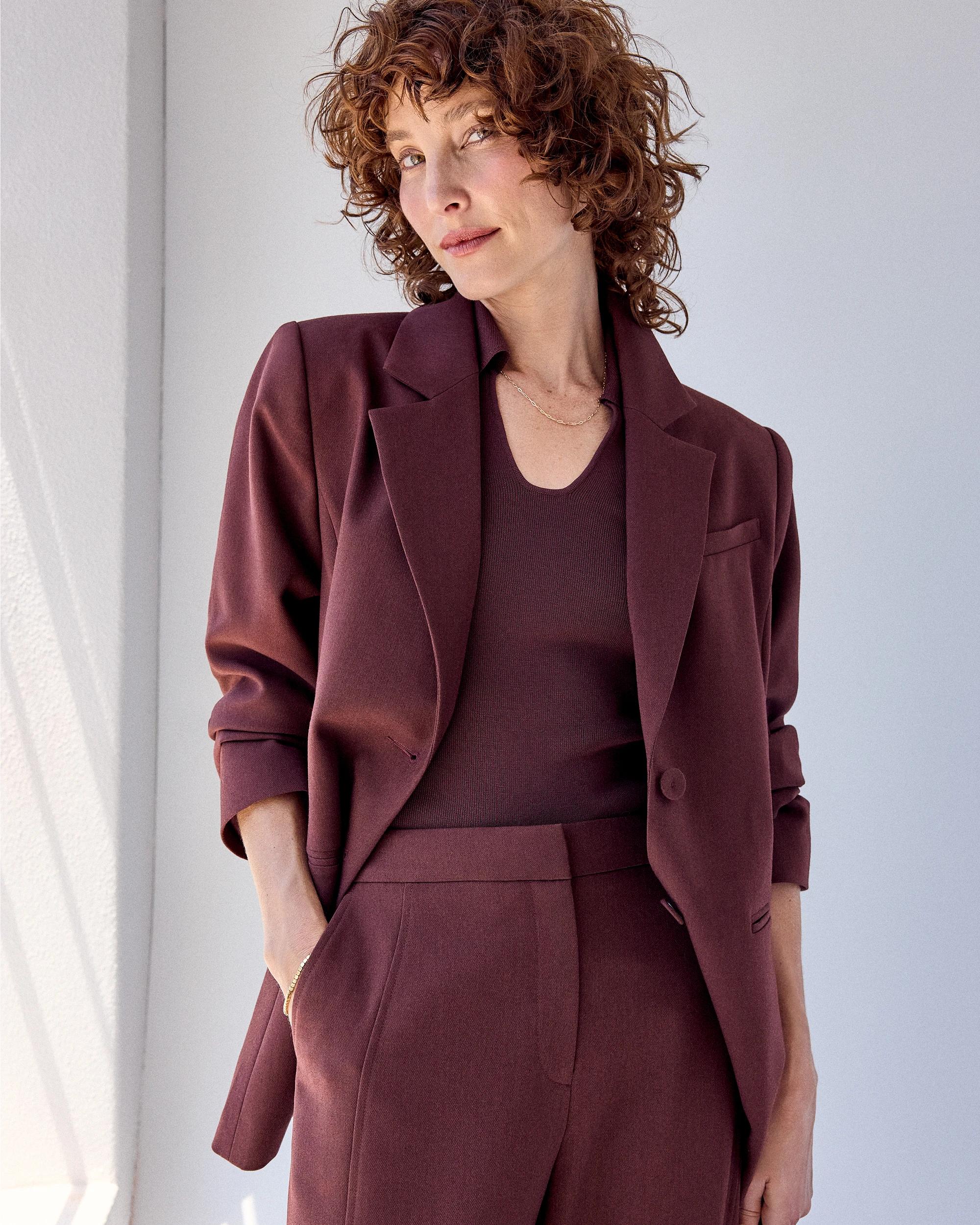 9 Preview Tailored Barrel Leg Pants RUM RAISIN, 9 of 10