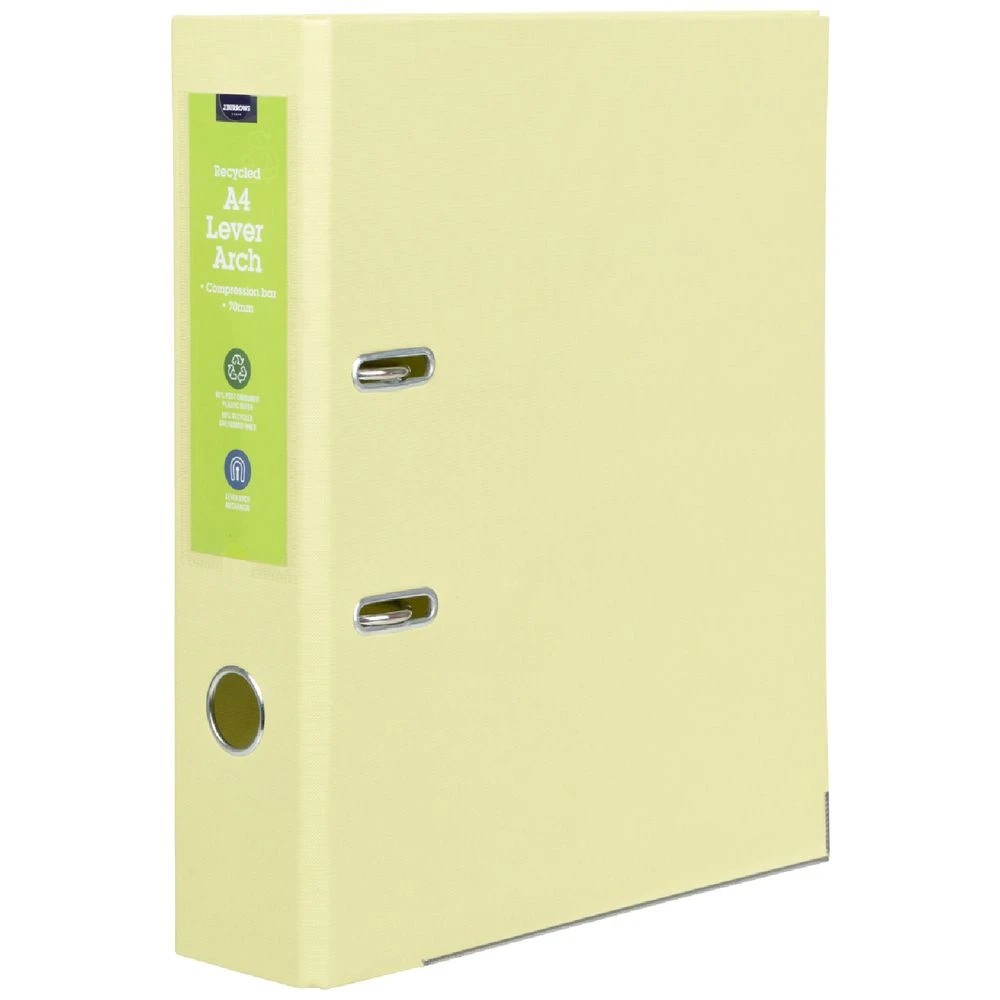 1 J.Burrows A4 Lever Arch Pale Lemon, 1 of 6