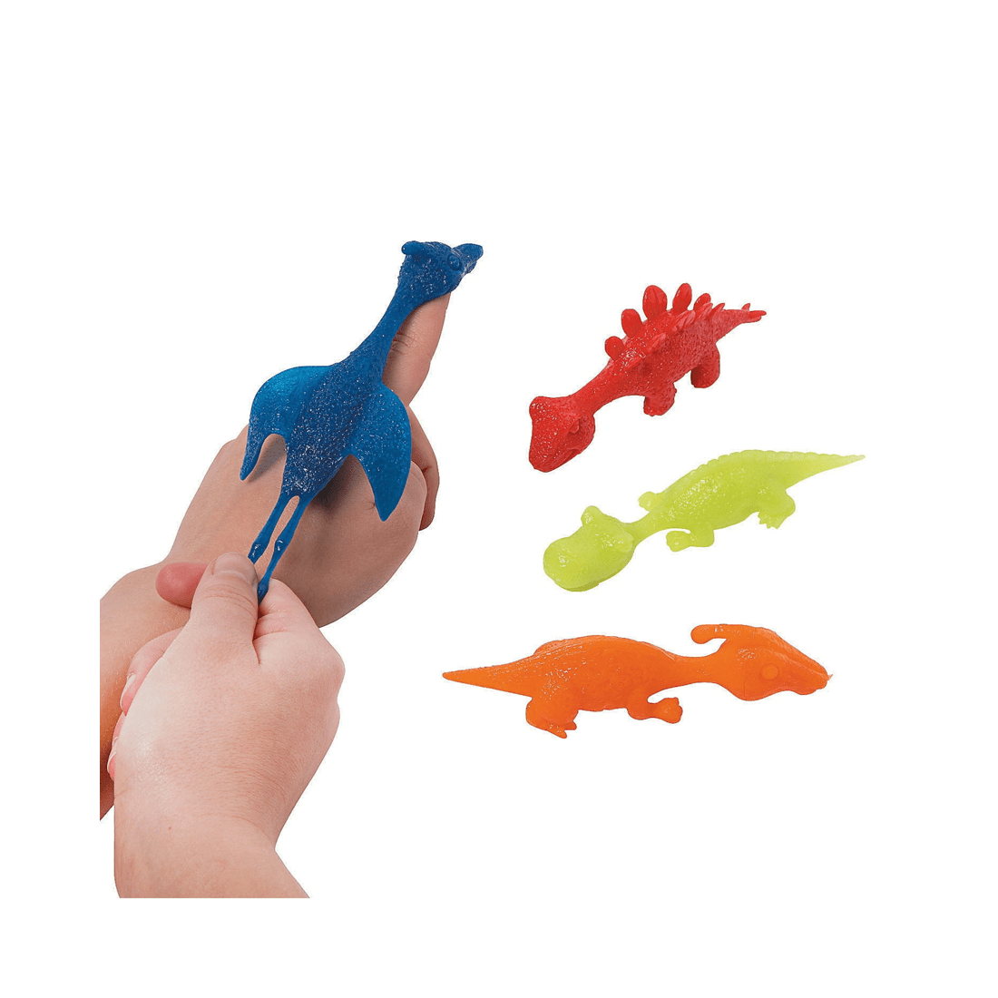 1 Oriental Trading Stretchy Dinosaur Flingers Toys Pack of 12, 1 of 1