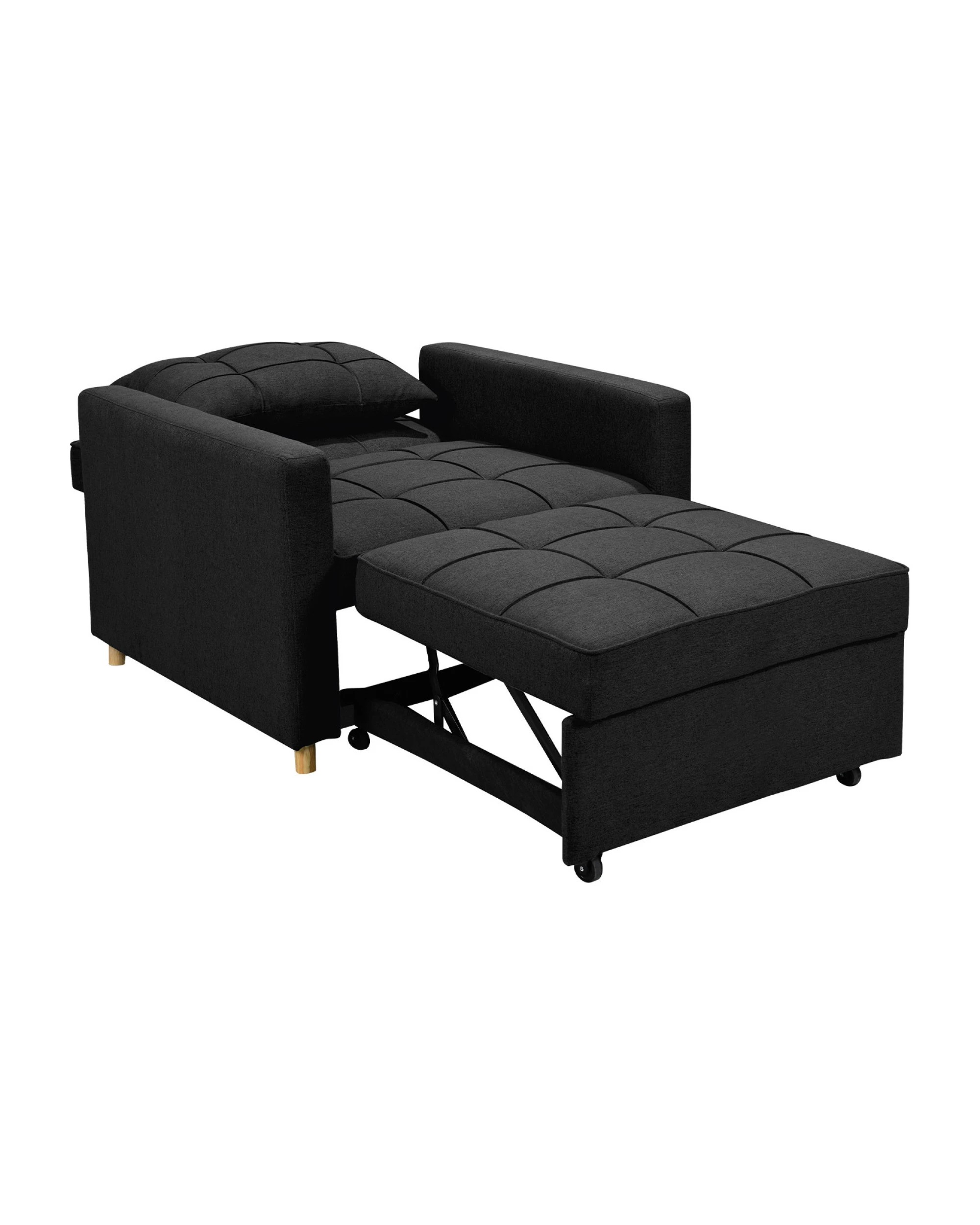 3 Suri 3-in-1 Convertible Lounge Chair Bed By Sarantino - Black, 3 of 10