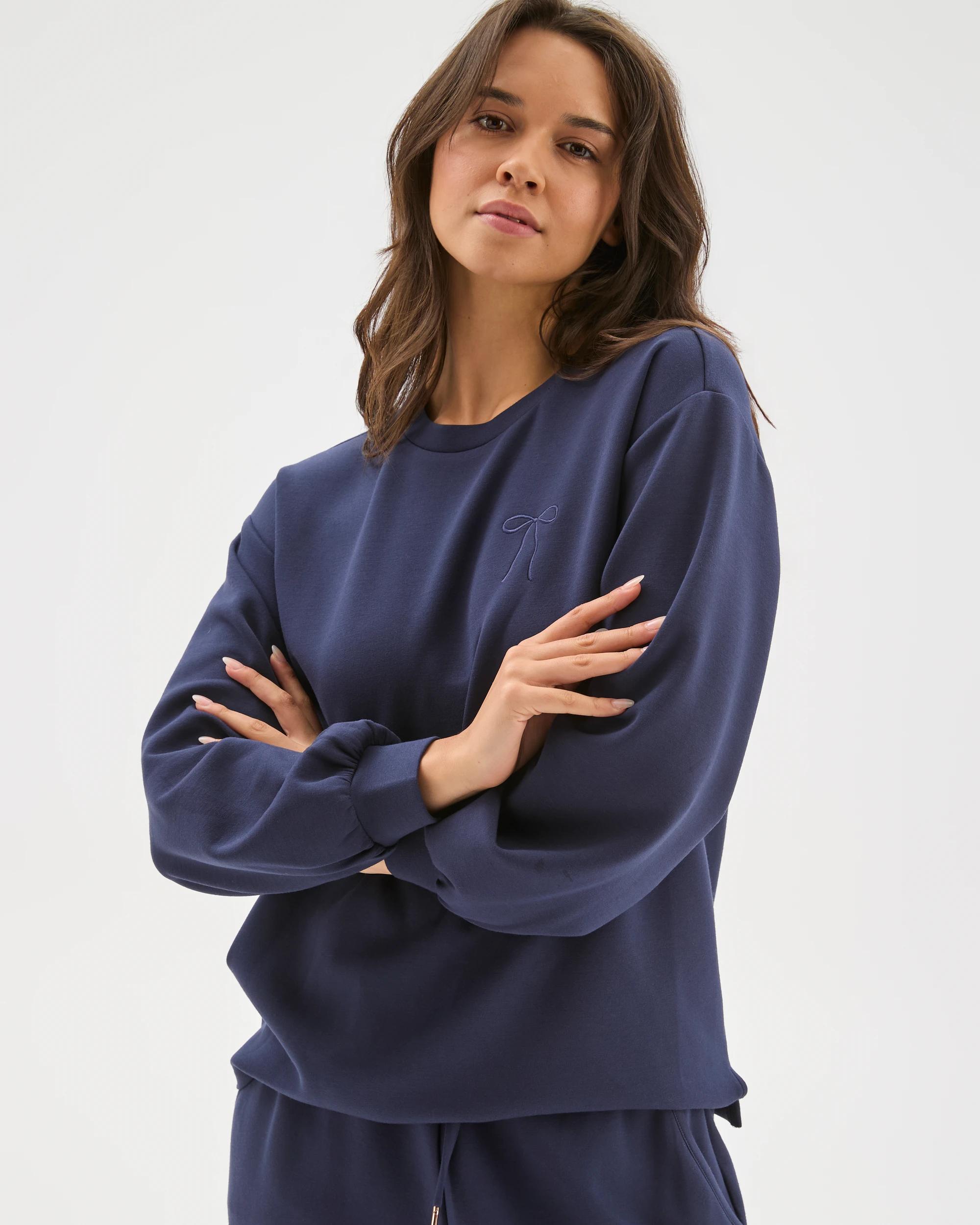 2 Target Woman Long Sleeve Crew Sleep Jumper NAVY, 2 of 7