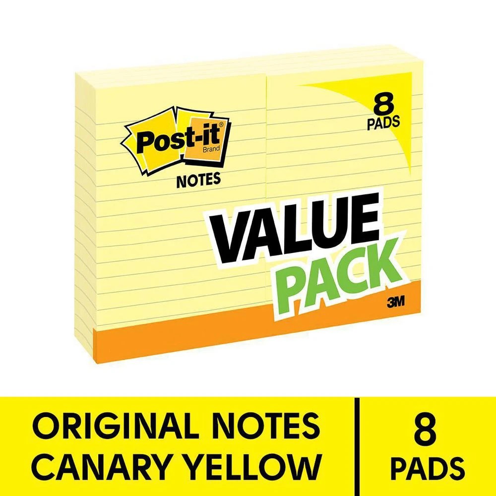 2 Post-it Lined Notes 101 x 152mm Yellow 8 Pack, 2 of 7