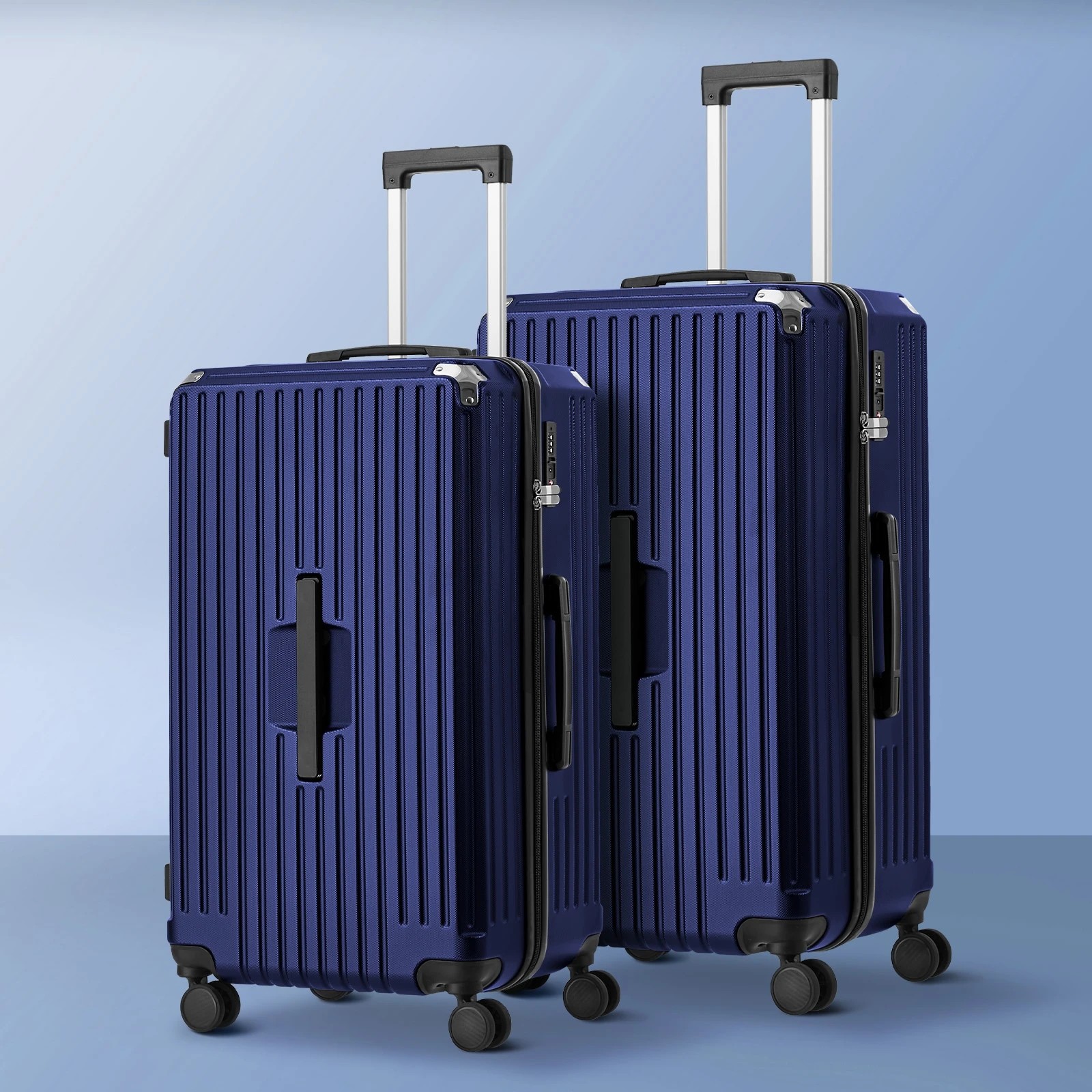 3 Mazam 2PCS Luggage Suitcase Trolley Set Travel TSA Lock Hard Shell Case - Blue, 3 of 6