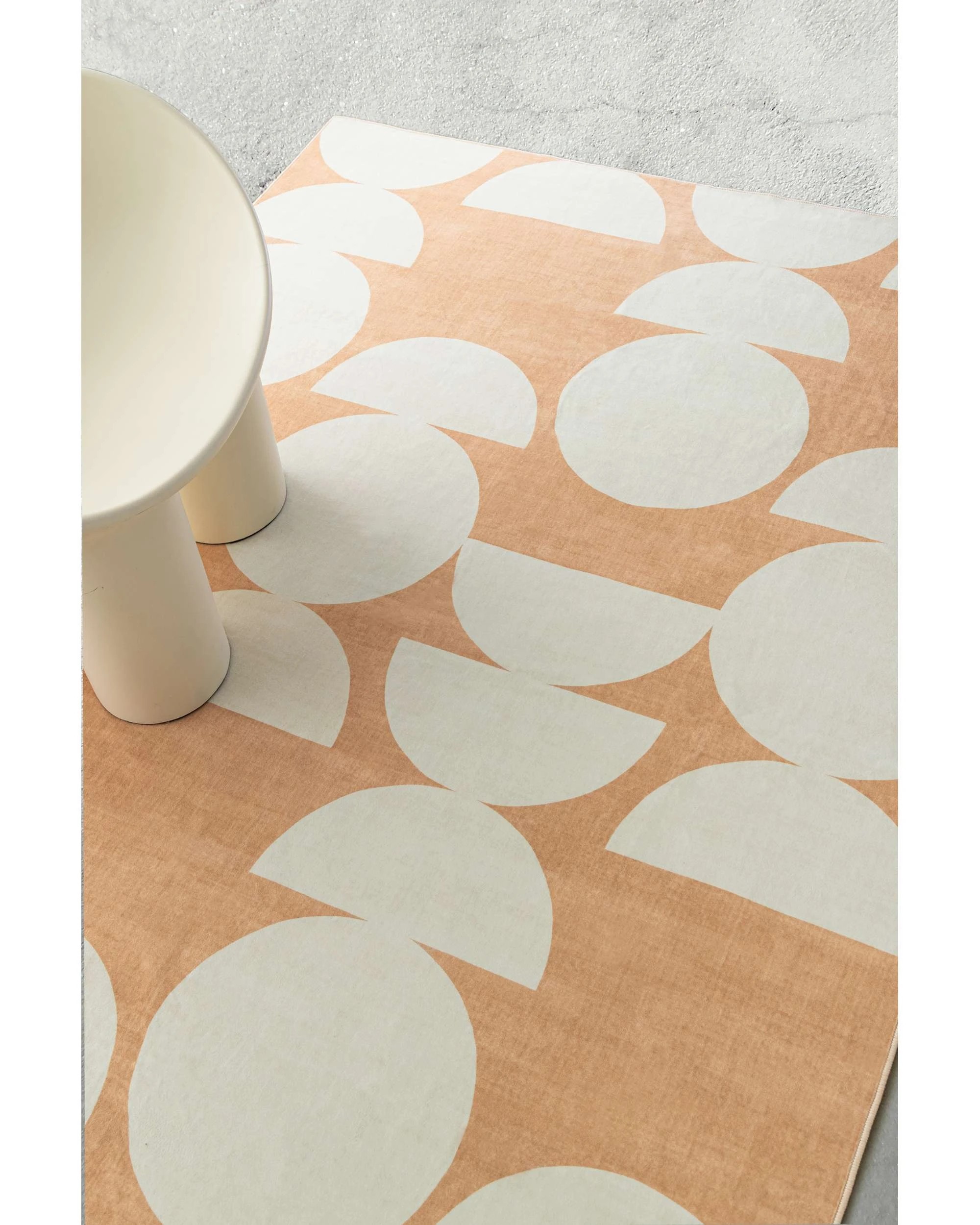 3 Loopsie Tiari Half Moons Printed Washable Rug-220cm x 150cm - Orange, 3 of 7
