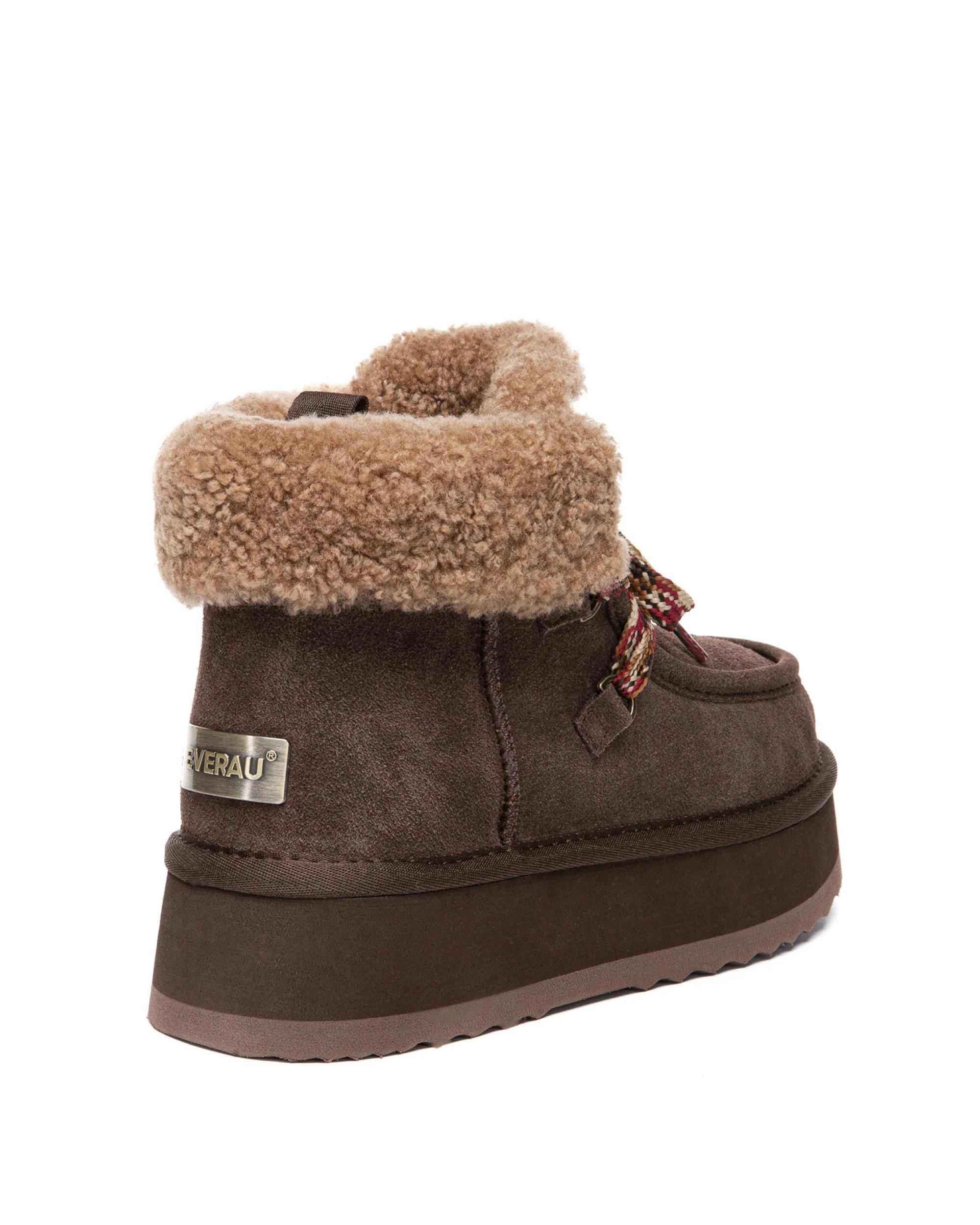 3 Everau Womens Honour Platform Boots CHOCOLATE, 3 of 5