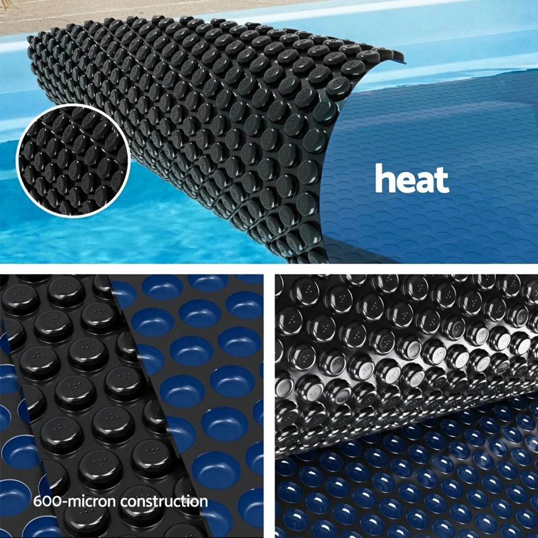 5 Aqua Buddy Pool Cover 600 Micron 9.5x5m Swimming Pool Solar Blanket - Multi, 5 of 6