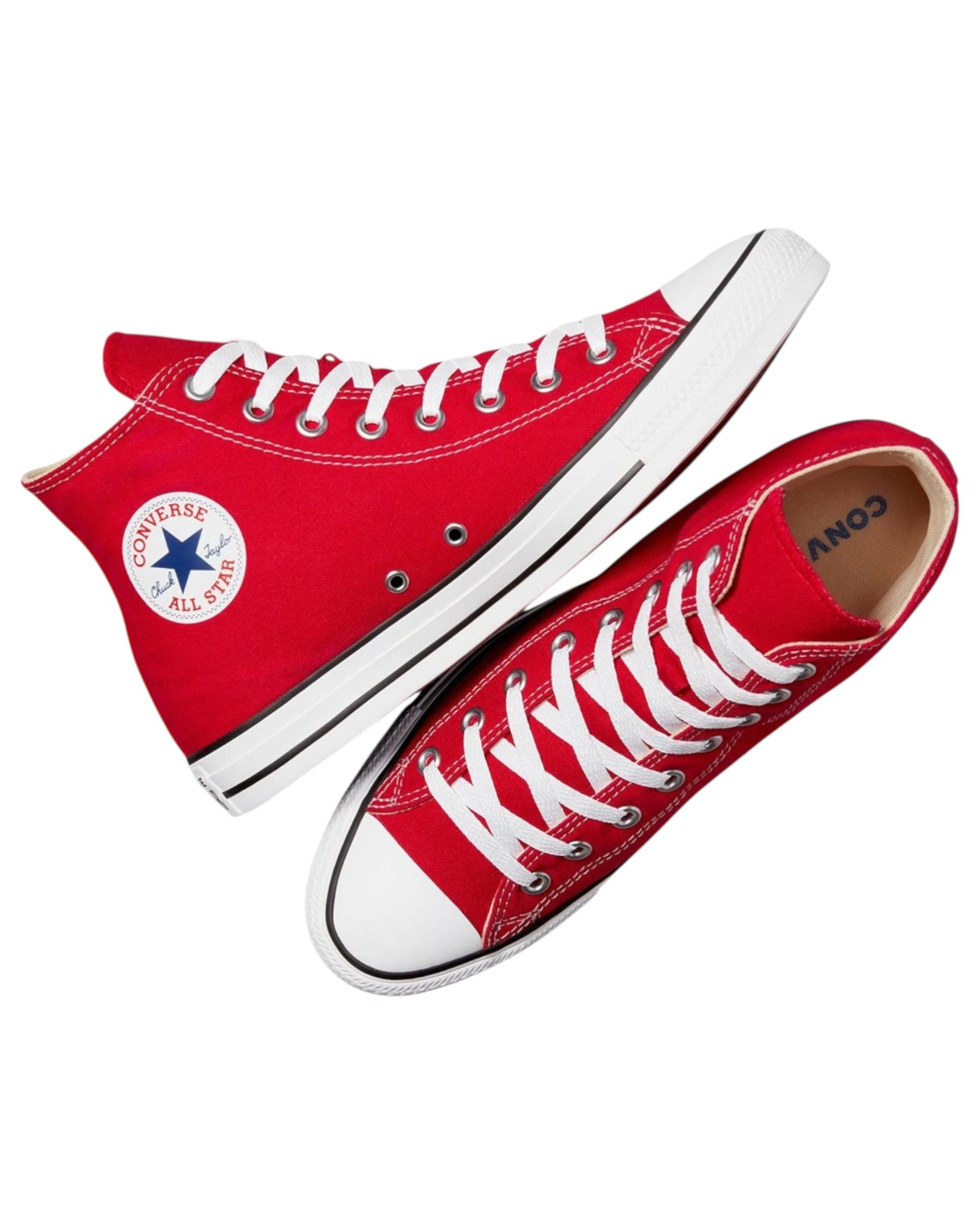 3 Converse Unisex Chuck Taylor All Star Classic High Top Casual Shoes Red, 3 of 7