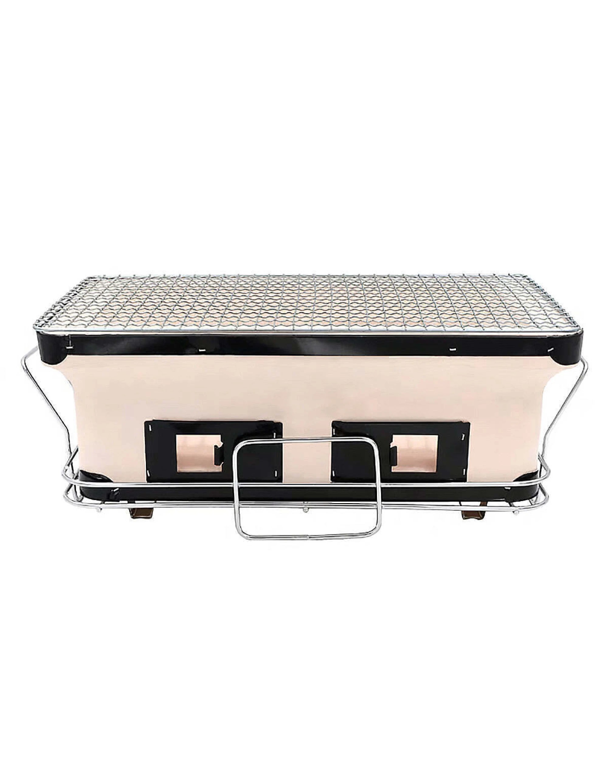 4 Healthy Choice Portable Hibachi Tabletop Grill Dual Charcoal BBQ Chambers, 4 of 6