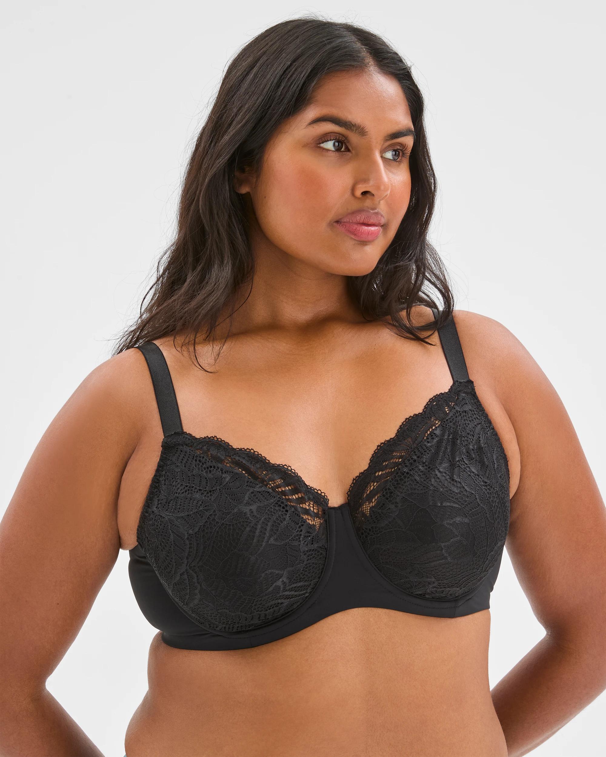 2 Target Woman Jenna Minimiser Lace Underwire Bra BLACK, 2 of 4