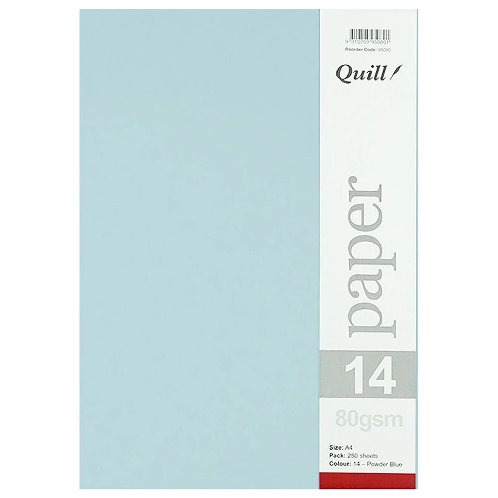3 Quill A4 80gsm Paper Powder Blue 250 Pack, 3 of 3