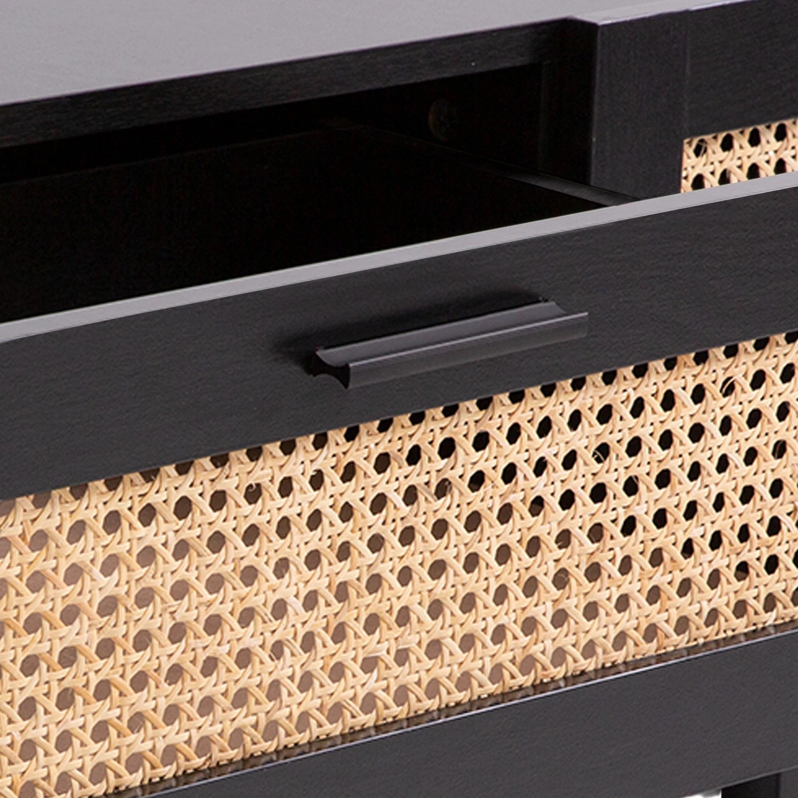 7 Casa Decor Tulum Rattan Console Table Entry Table Storage Hallway Wood - Black - Black, 7 of 8