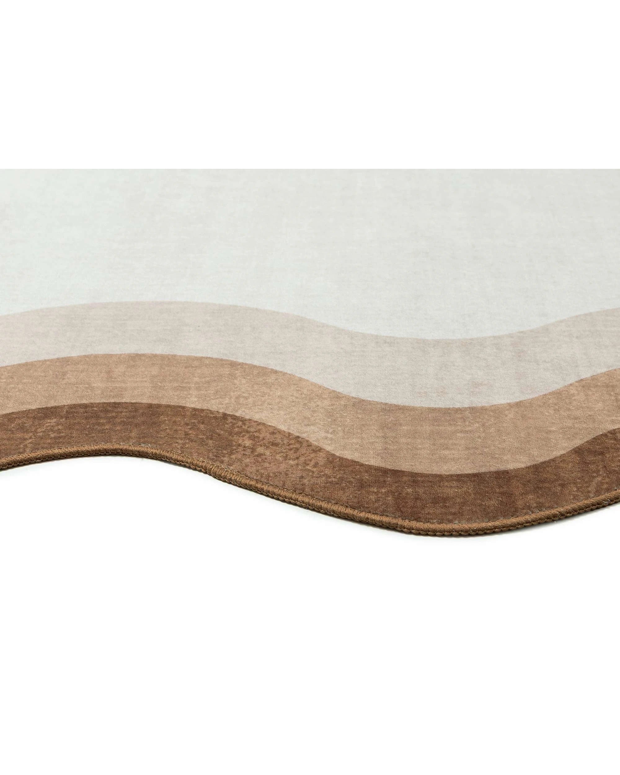 6 Loopsie Matera Tonal Scalloped Washable Rug-220cm x 150cm - Brown, 6 of 8