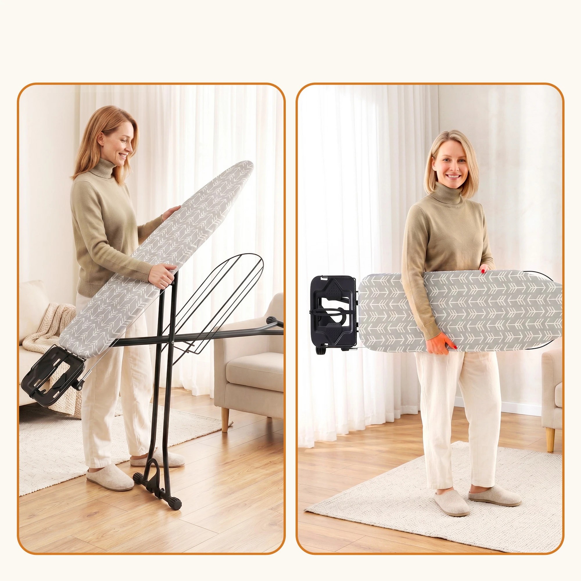 8 Artiss Foldable Ironing Board with Iron Rest Ironing Board for Laundry Room - Grey, 8 of 8