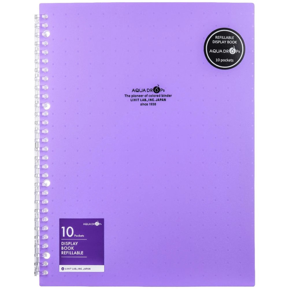 2 Aqua Drops Refillable Display Book A4 10 Pockets Vivid Purple, 2 of 4