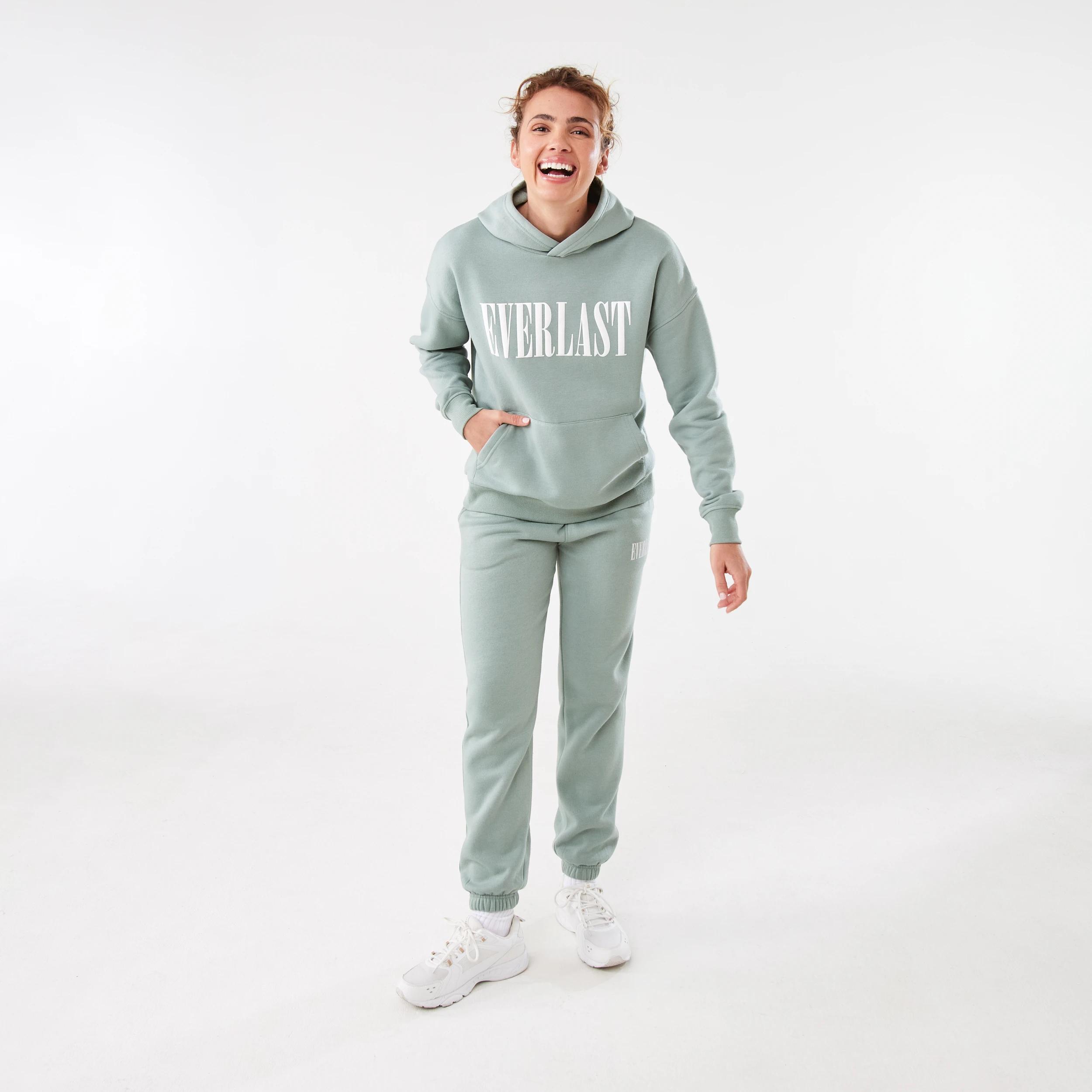 2 Everlast Womens Athletic Club Hoodie EVERLAST BLOCK LOGO SAGE GREEN, 2 of 9