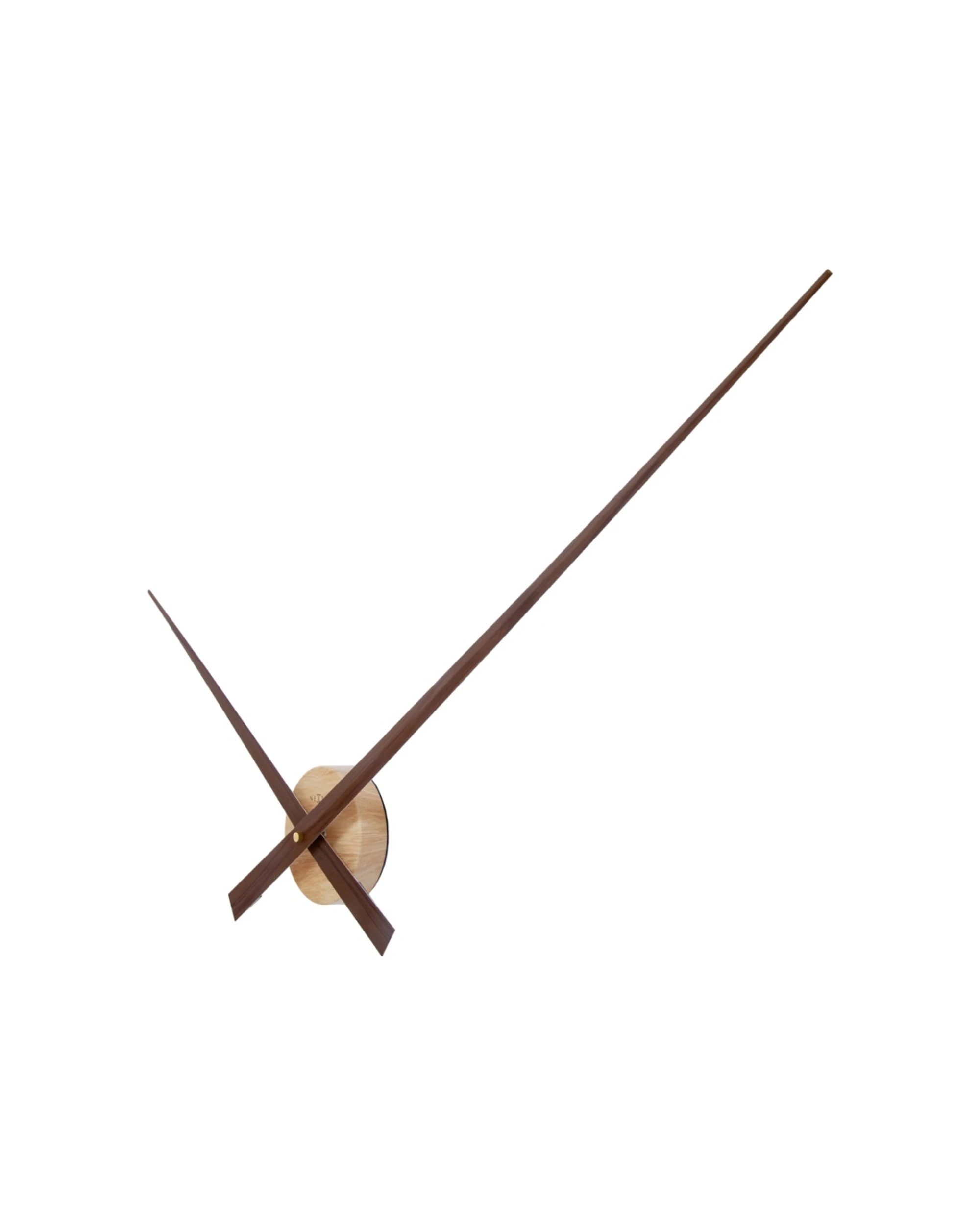 3 NeXtime Hands Wall Clock Aluminium Minimalist Modern Design 85cm Walnut, 3 of 6