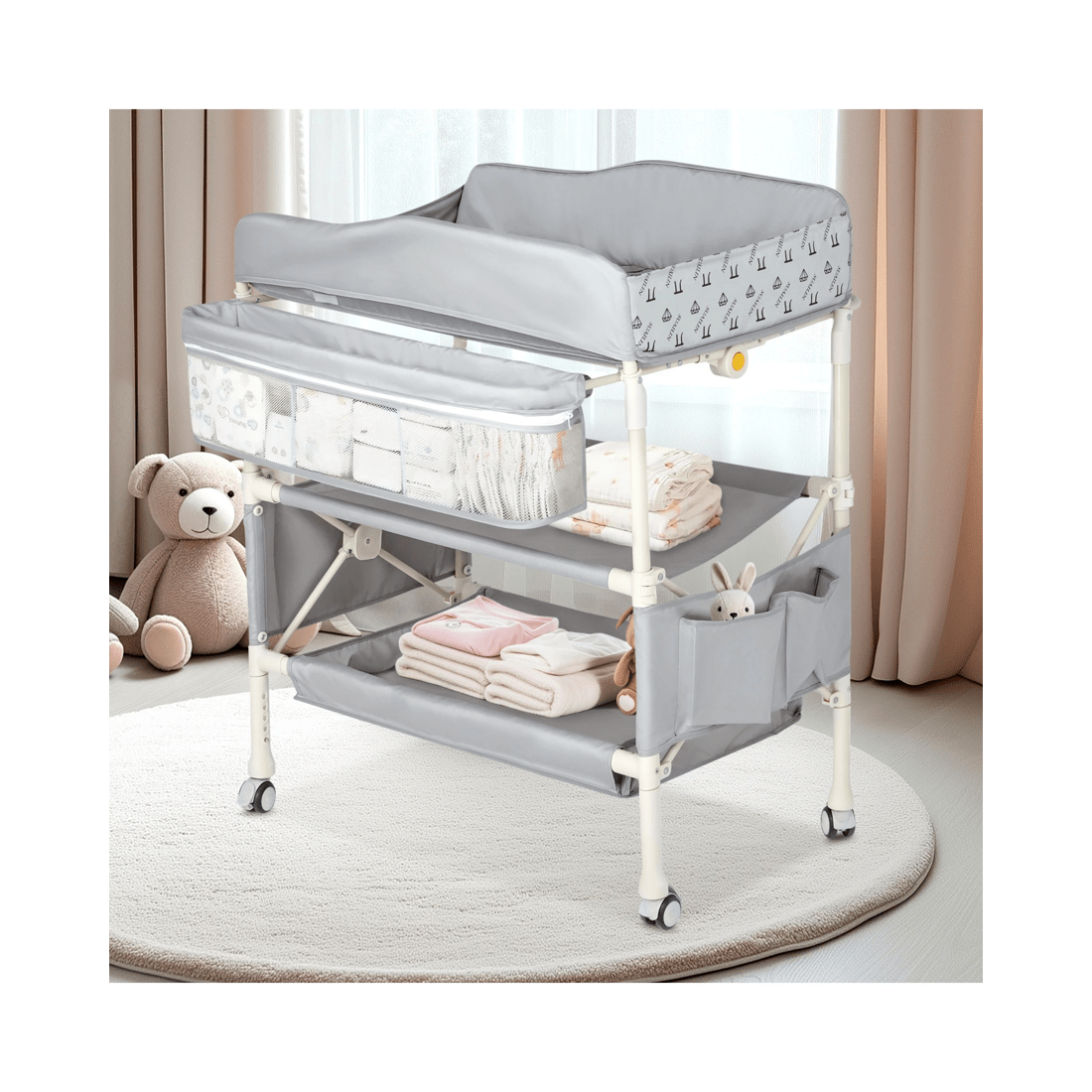 9 Advwin Changing Table Nursery Furniture with Side Pocket, 9 of 10