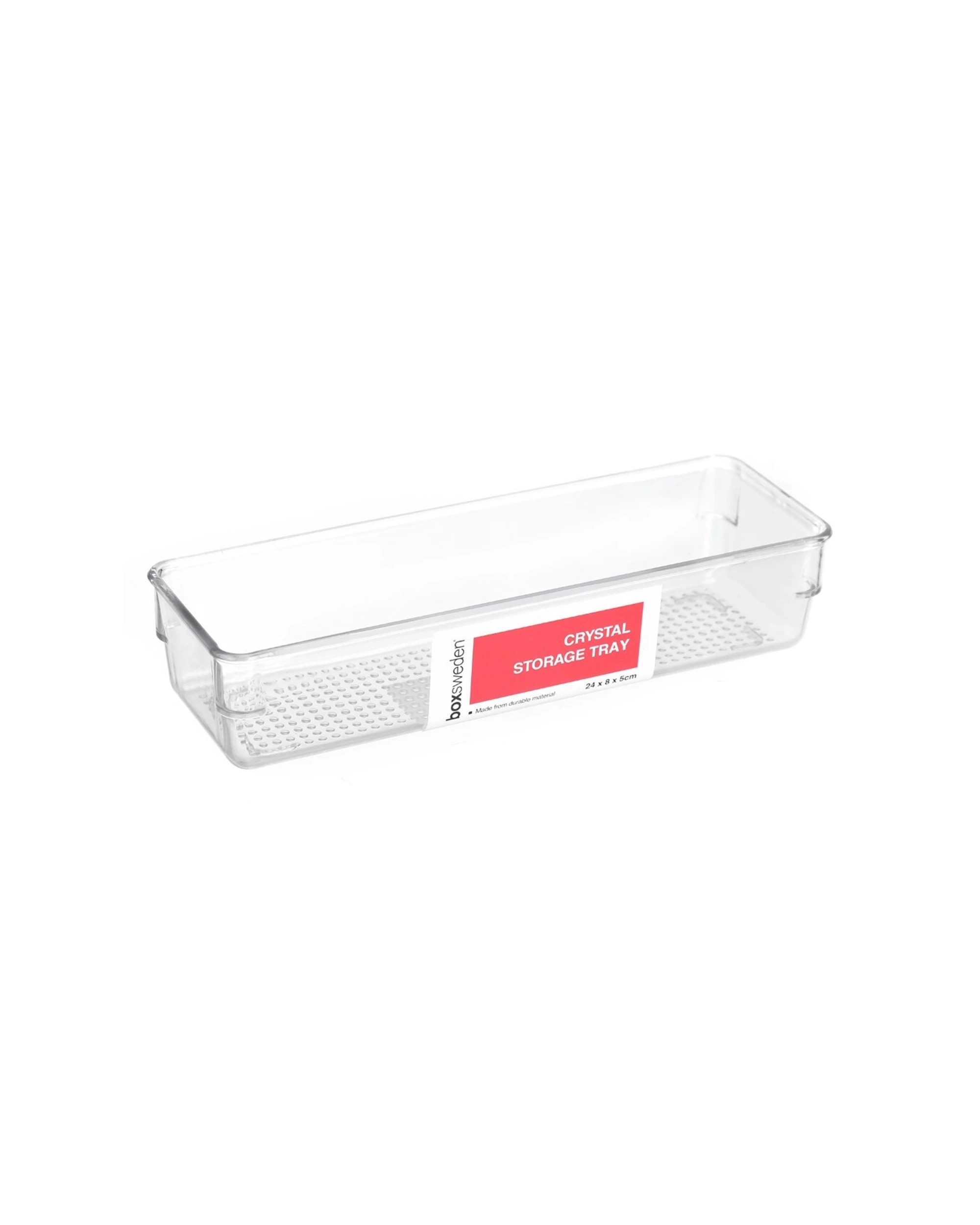 2 Boxsweden 10x Crystal Storage Tray Durable Organisers 24x8cm - Clear, 2 of 4