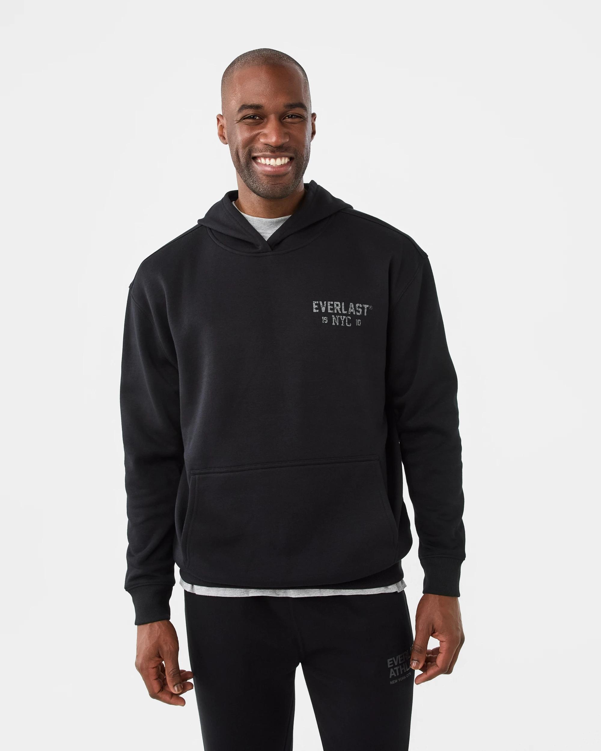 1 Everlast Mens Oversized Trend Hoodie Black, 1 of 8