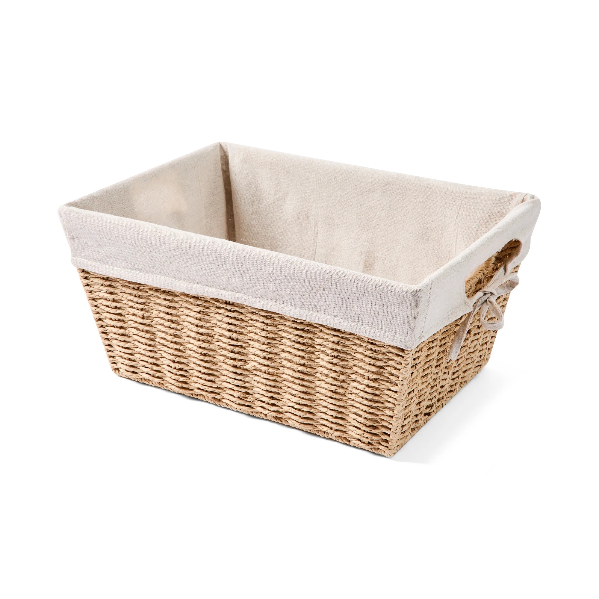 1 Paper Rope Basket with Liner - Beige, 1 of 8