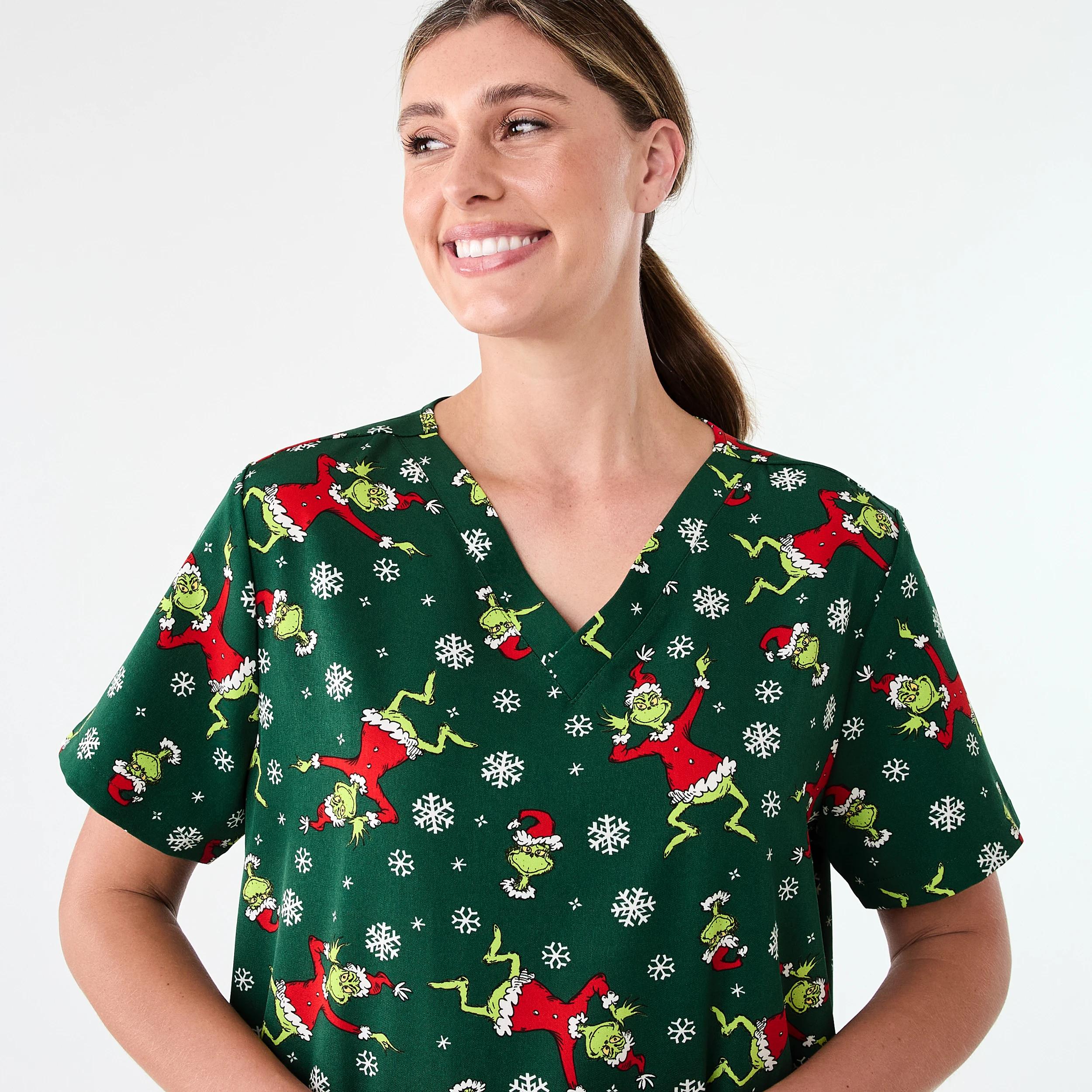 4 Workwear Christmas The Grinch Scrub Top Grinch, 4 of 8