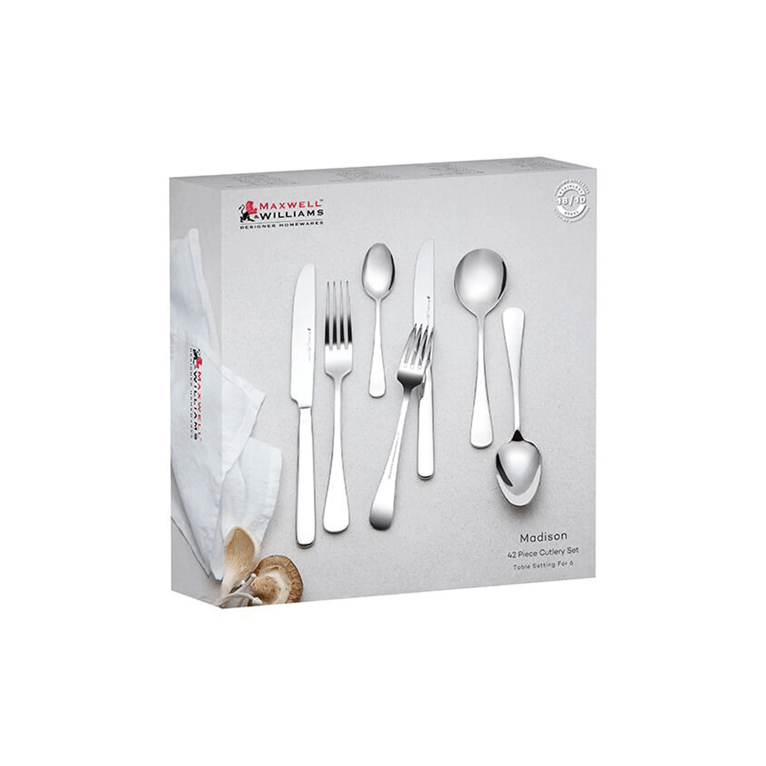 1 Maxwell & Williams 42 Piece Madison Cutlery Set Stainless Steel Kitchenware
 - Silver, 1 of 3
