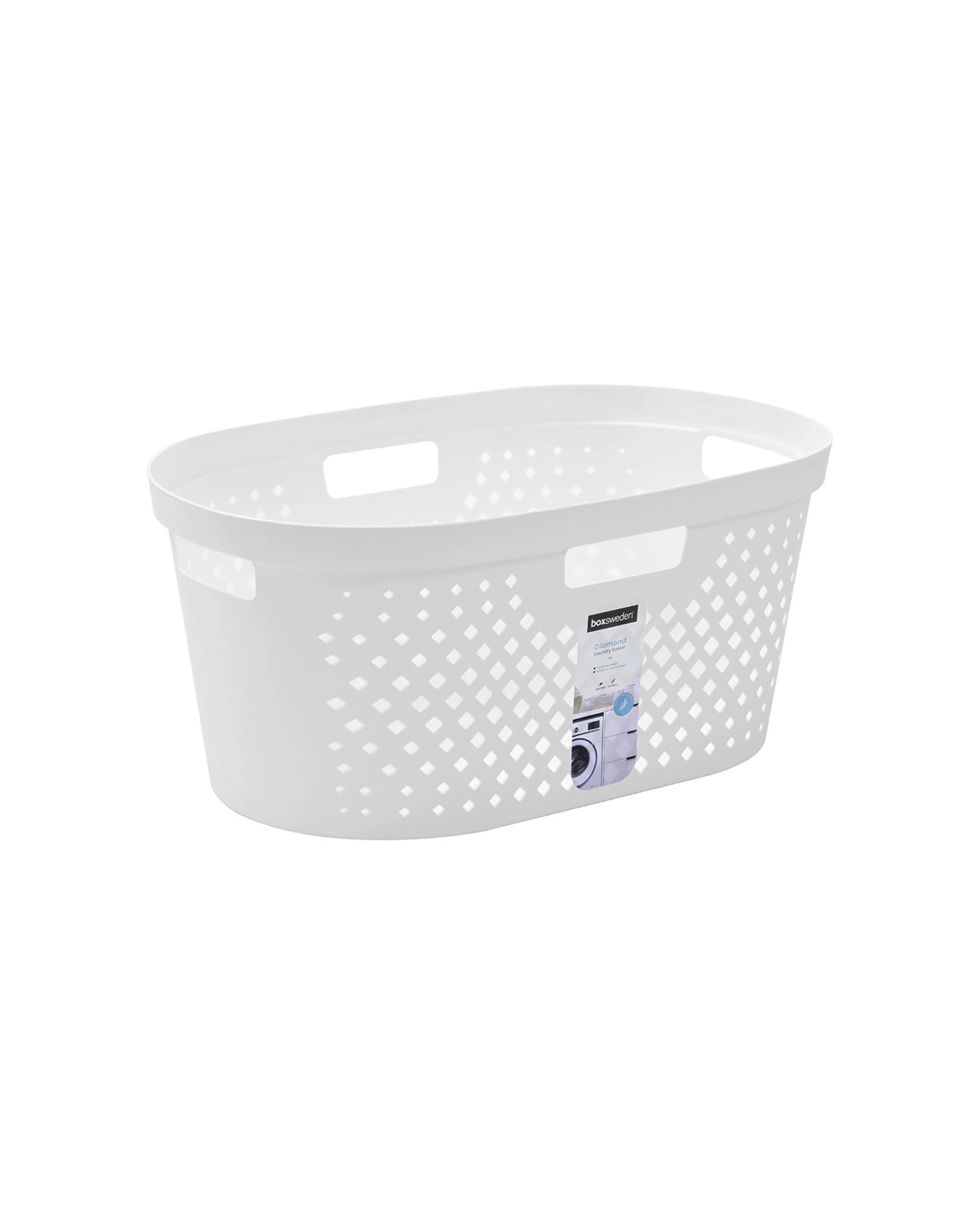 1 Boxsweden Diamond 40l Laundry Basket Dirty Clothes Hamper Storage - Assorted, 1 of 5