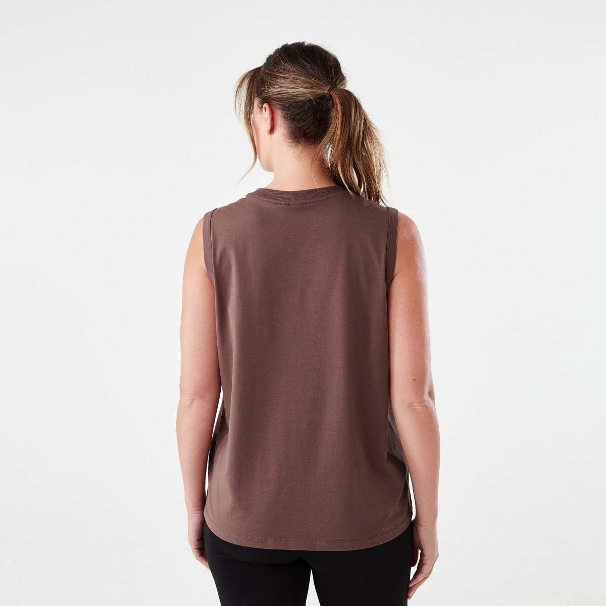 3 Active Womens Muscle Tank Nutmeg Brn, 3 of 6