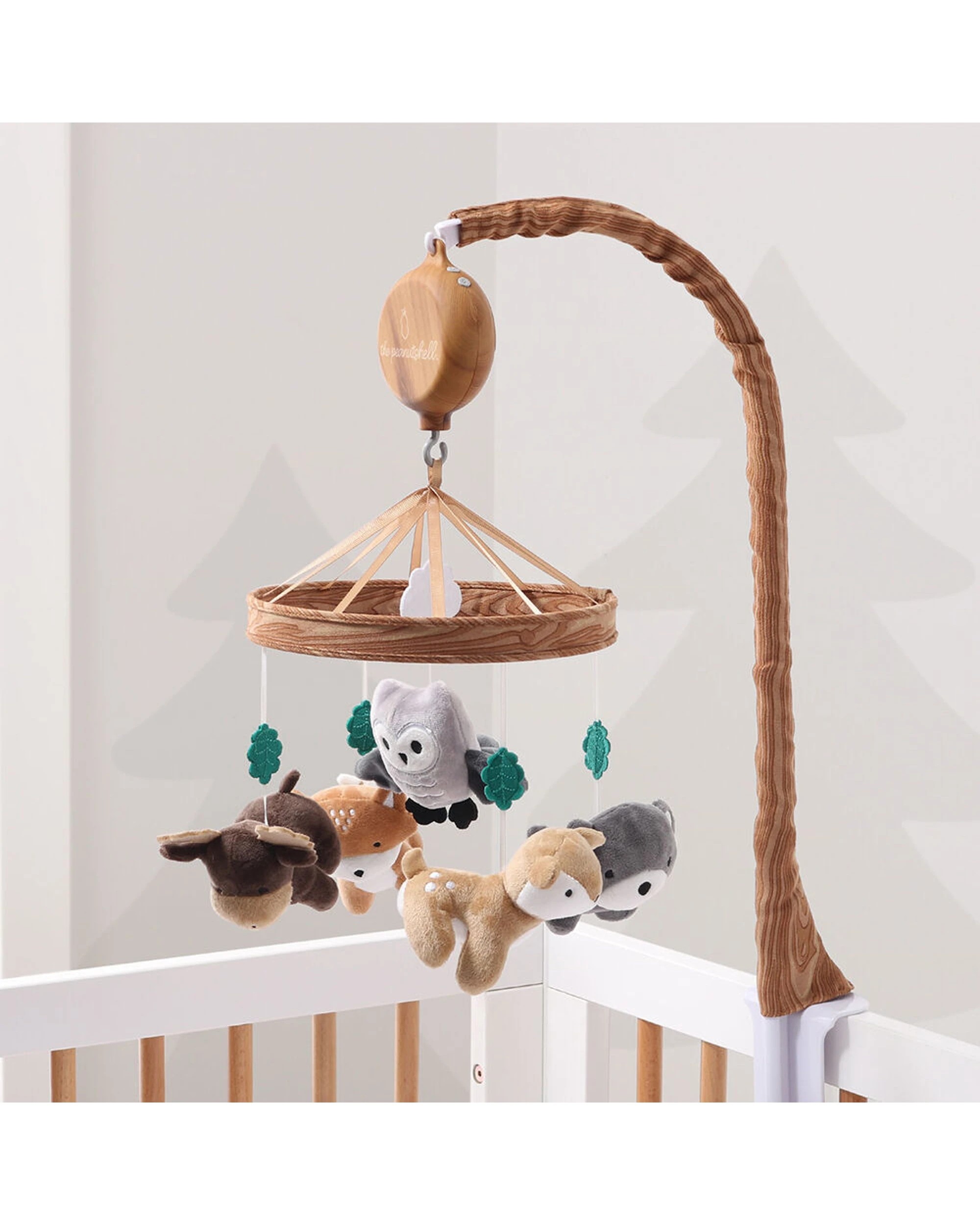 2 The Peanutshell Baby Infant Musical Crib Mobile Neutral Woodland - Multi, 2 of 3