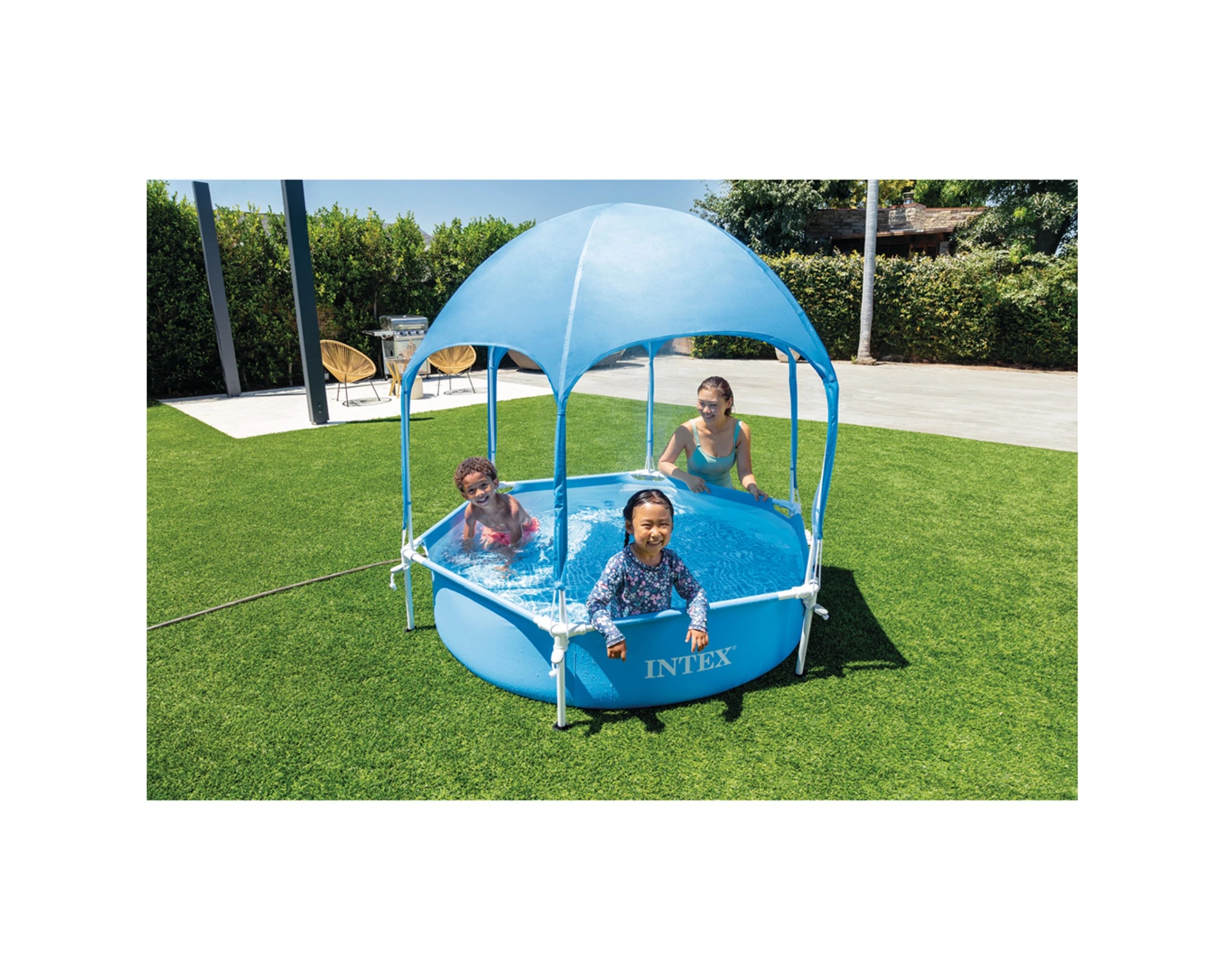 4 INTEX Canopy Metal Frame Outdoor Pool 1.83mx38cm - Pool Sun Canopy - 700L Pool - Blue, 4 of 4
