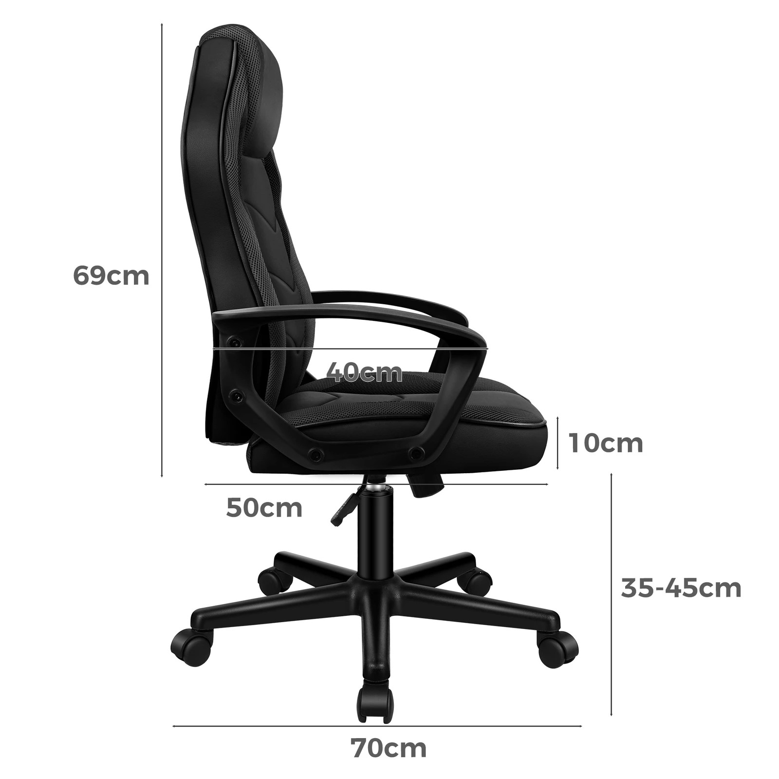 4 Alfordson Gaming Chair Racing Office Executive Computer Seat Work - Black, 4 of 10