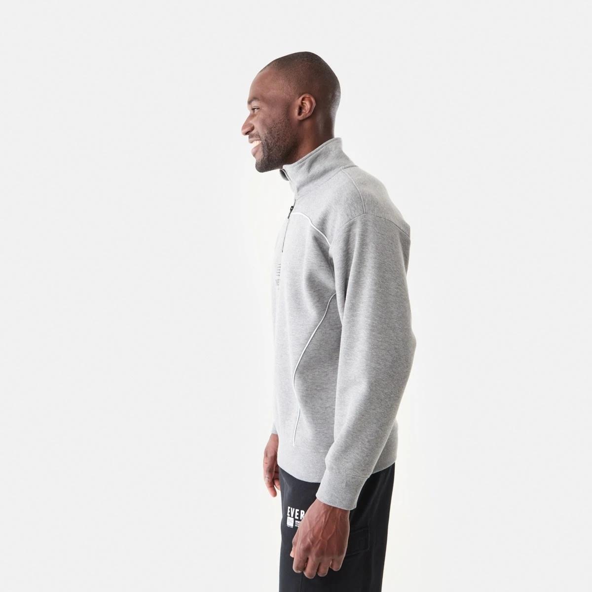 2 Everlast Mens 1/4 Zip Sweatshirt EVER GREY MARLE, 2 of 6