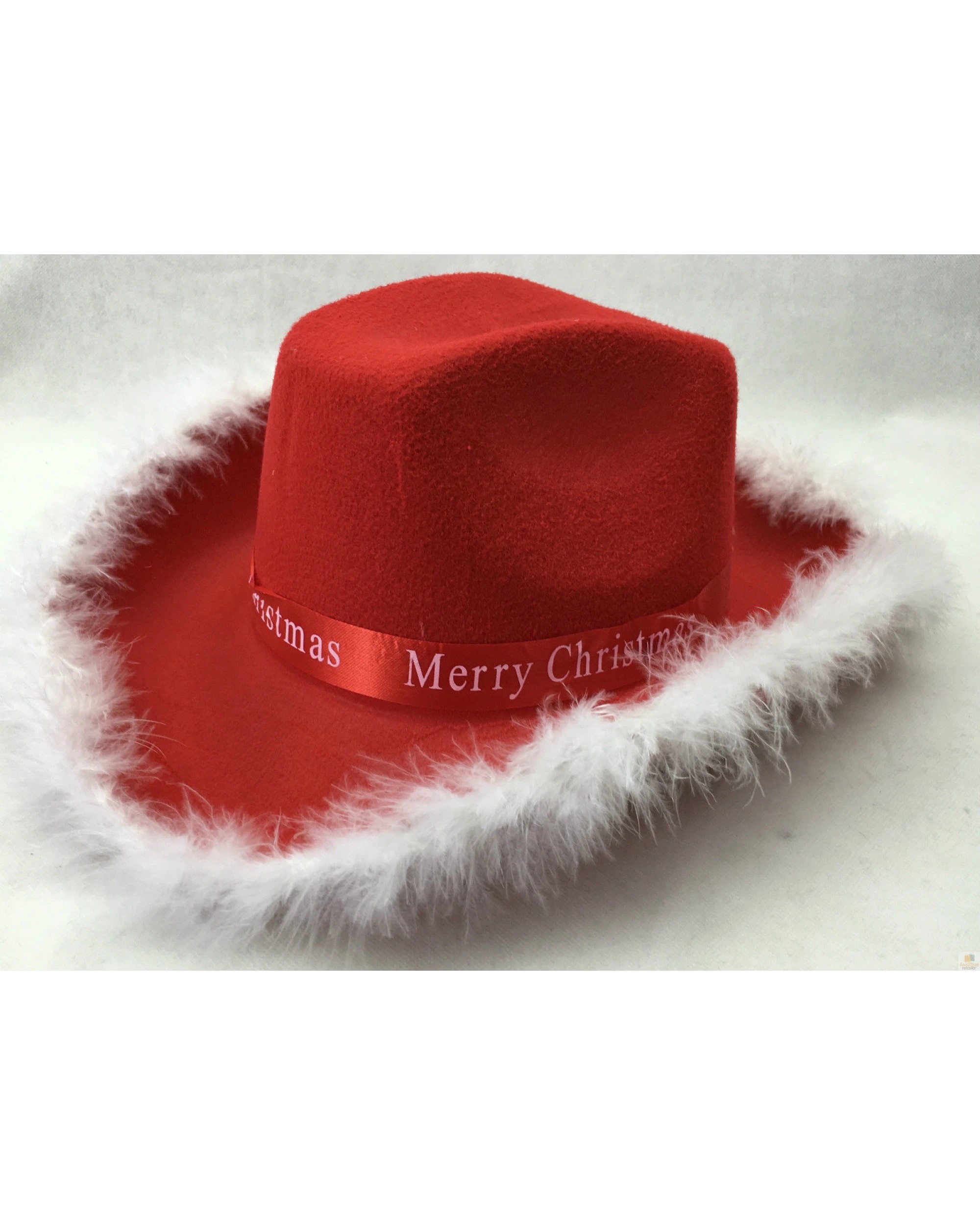 2 BR Costumes Santa Wide Brim Fedora with Faux Fur Trim, 2 of 3
