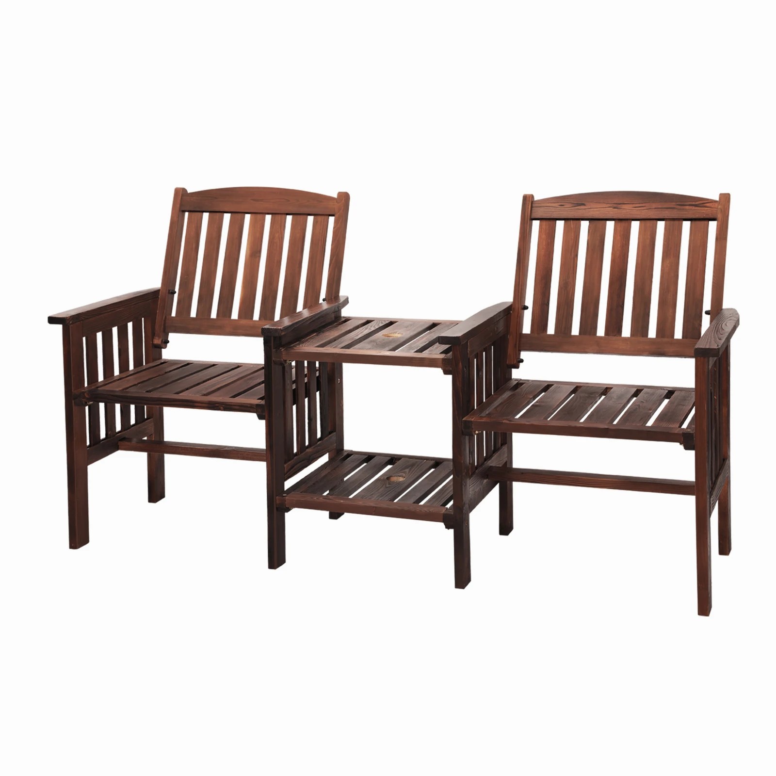 1 Livsip Garden Bench Wooden Outdoor Table & Chair Set - Charcoal, 1 of 10