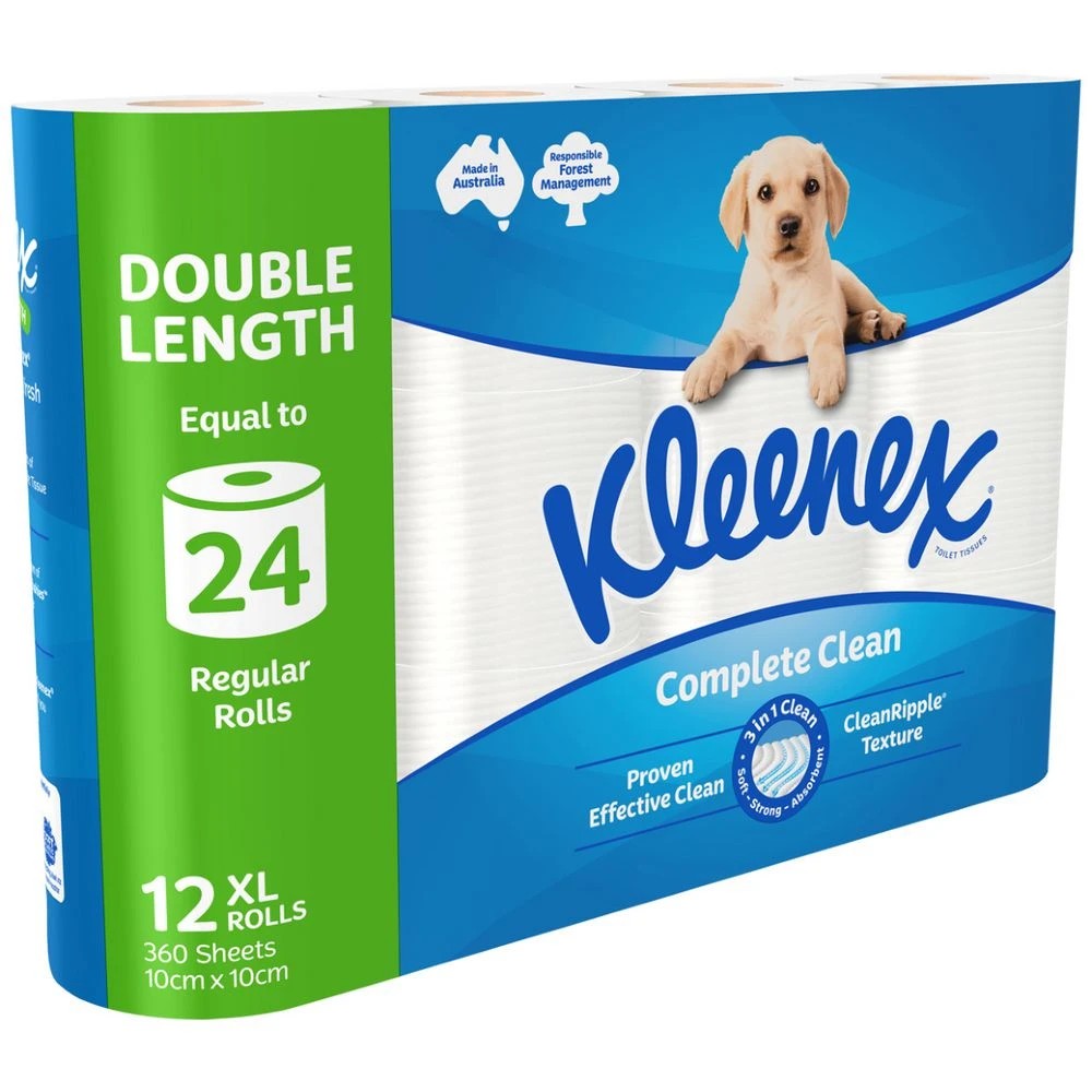 2 Kleenex Complete Clean Toilet Tissue Double Length 12 Pack, 2 of 5