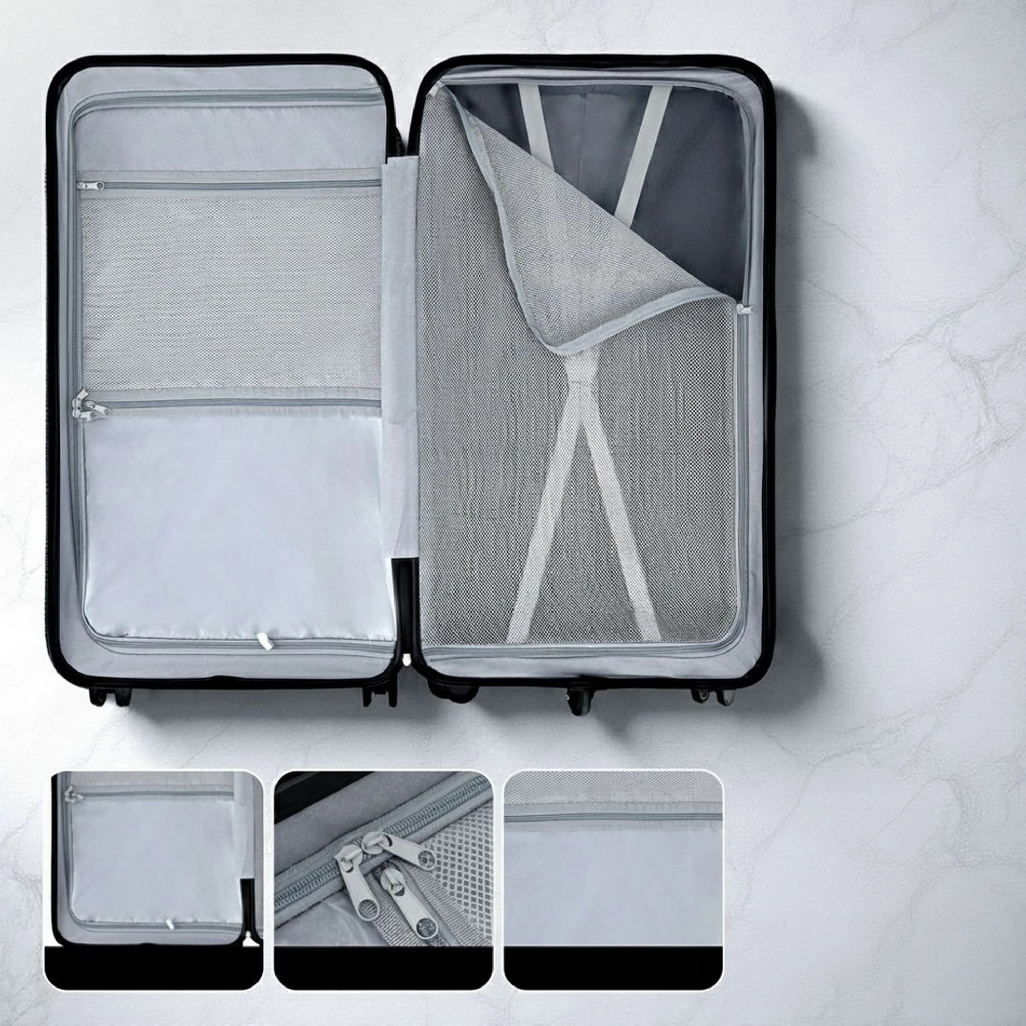 7 Wanderlite 32" Trunk Luggage Suitcase Travel 5 Wheels Type-C Port TSA - Black, 7 of 9